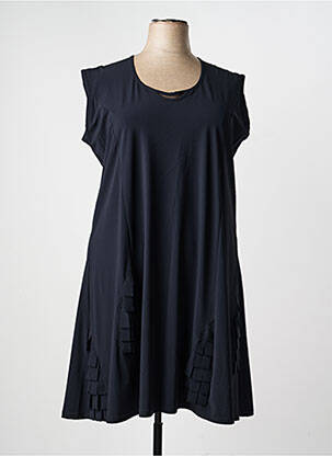 Robe mi-longue manches courtes manches courtes noir FRANCK ANNA femme