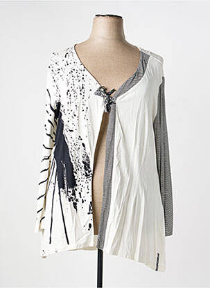 Gilet manches longues stretch beige O.K.S femme