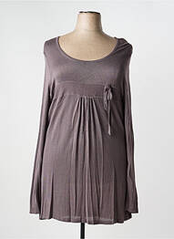 Pull tunique stretch manches longues gris BY MILLA femme