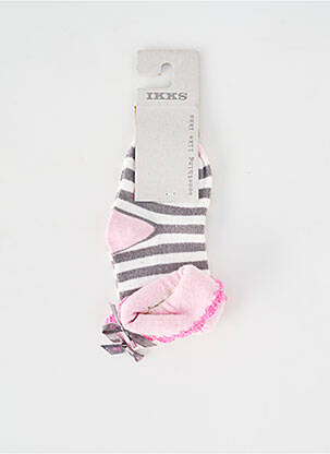 Chaussettes imprimé rayures rose IKKS fille