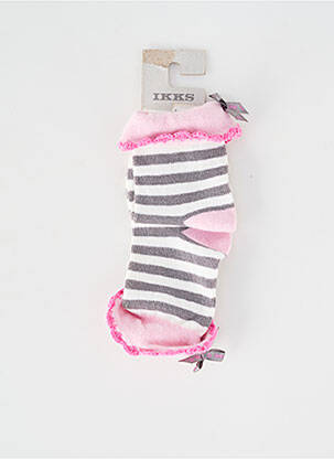 Chaussettes imprimé rayures rose IKKS fille
