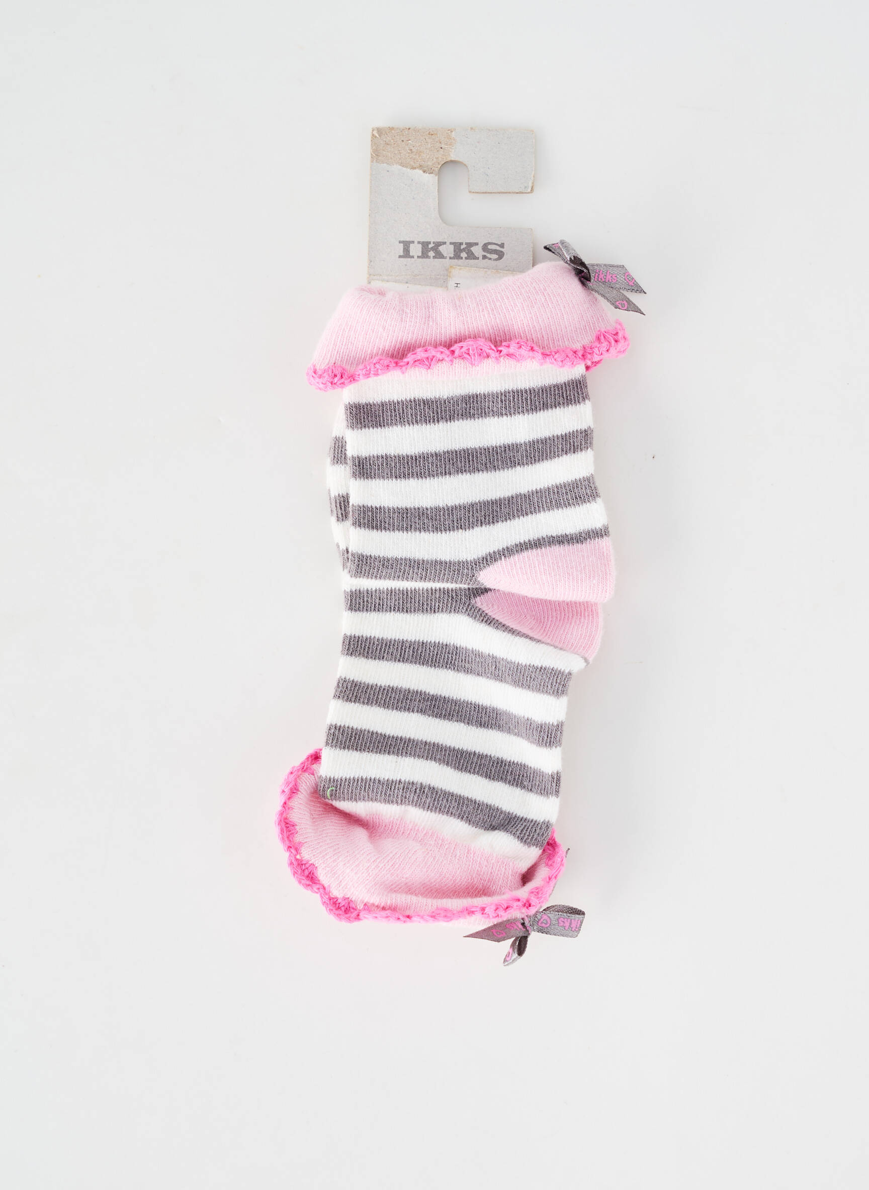 Chaussettes imprimé rayures rose IKKS fille