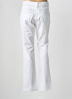 Pantalon slim tissage popeline taille normale blanc FRED SABATIER femme
