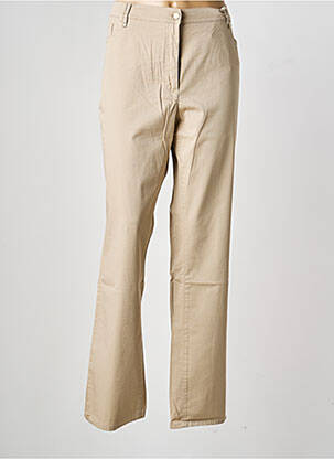 Pantalon droit tissage popeline taille normale beige GELCO femme