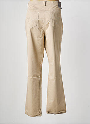 Pantalon droit tissage popeline taille normale beige GELCO femme