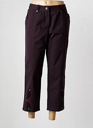 Pantalon 7/8 tissage popeline taille normale rouge JAC JAC femme