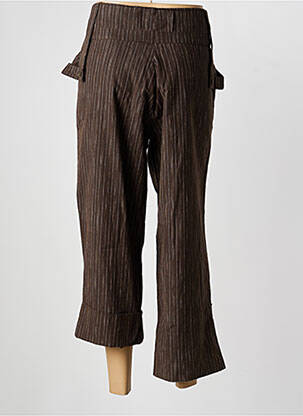 Pantalon 7/8 taille à pinces taille normale marron TERRAMODA femme