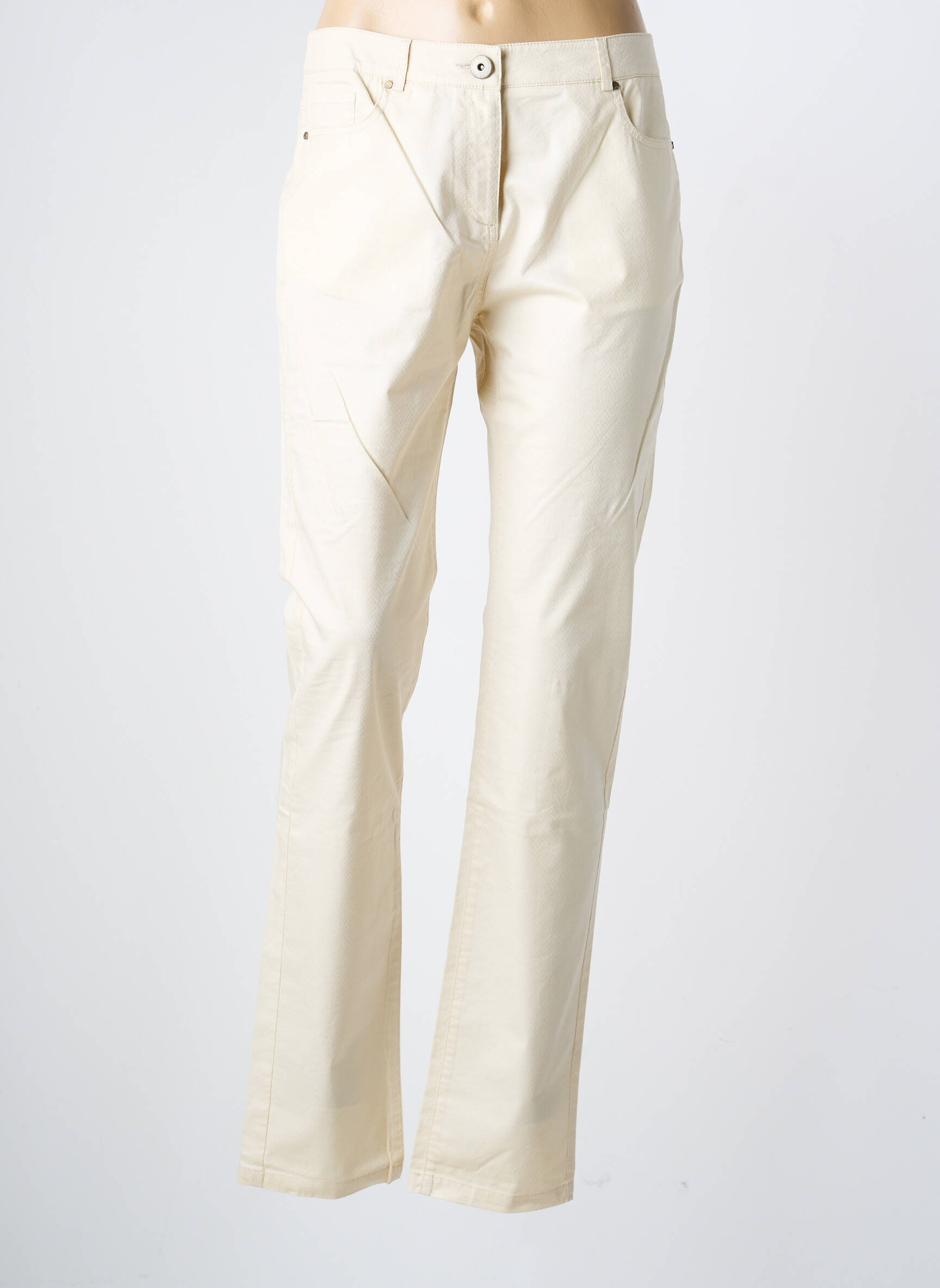Pantalon slim stretch taille normale beige FRED SABATIER femme