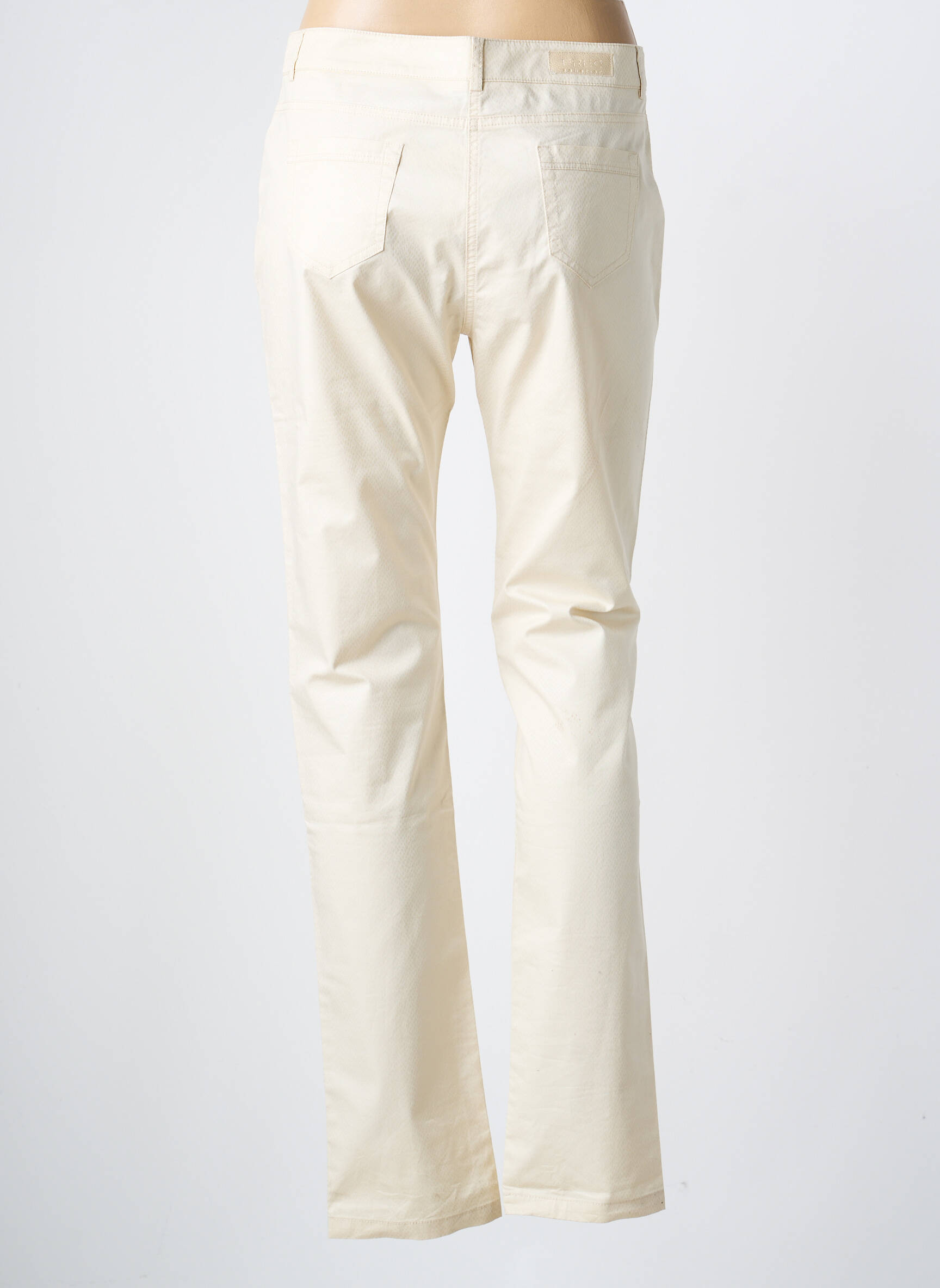 Pantalon slim stretch taille normale beige FRED SABATIER femme