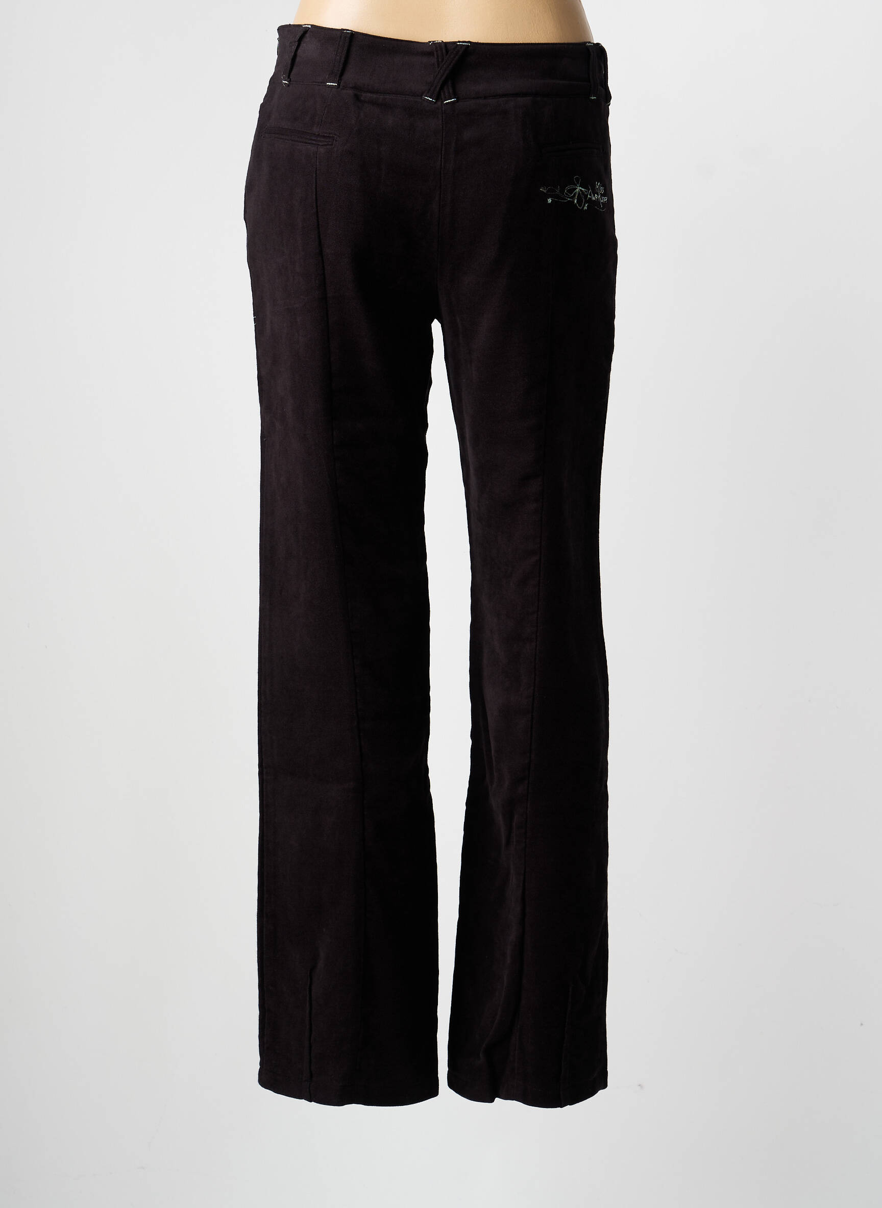 Pantalon droit stretch taille normale noir MISS AVENTURES femme