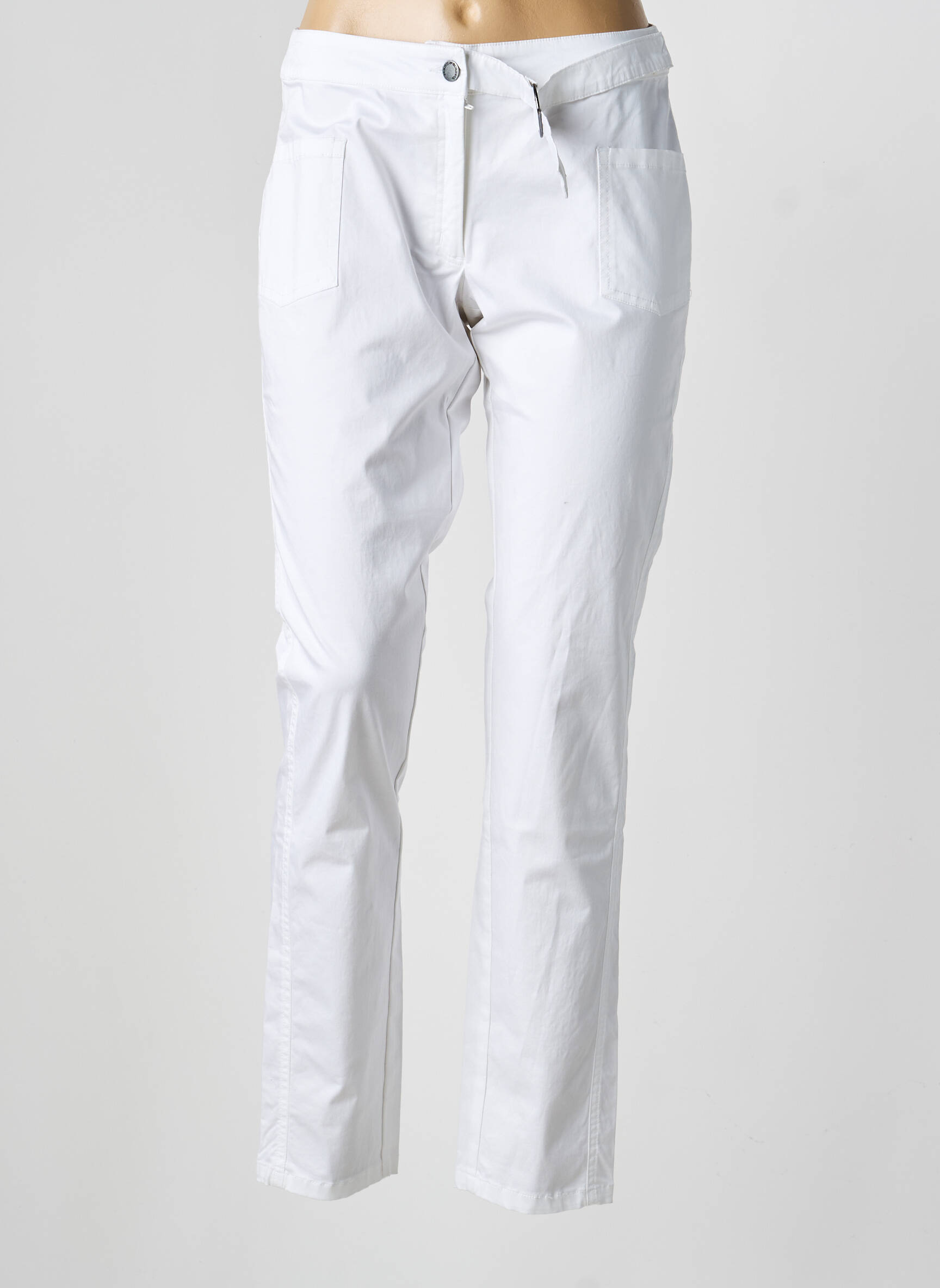 Pantalon slim tissage popeline taille normale blanc MADO ET LES AUTRES femme