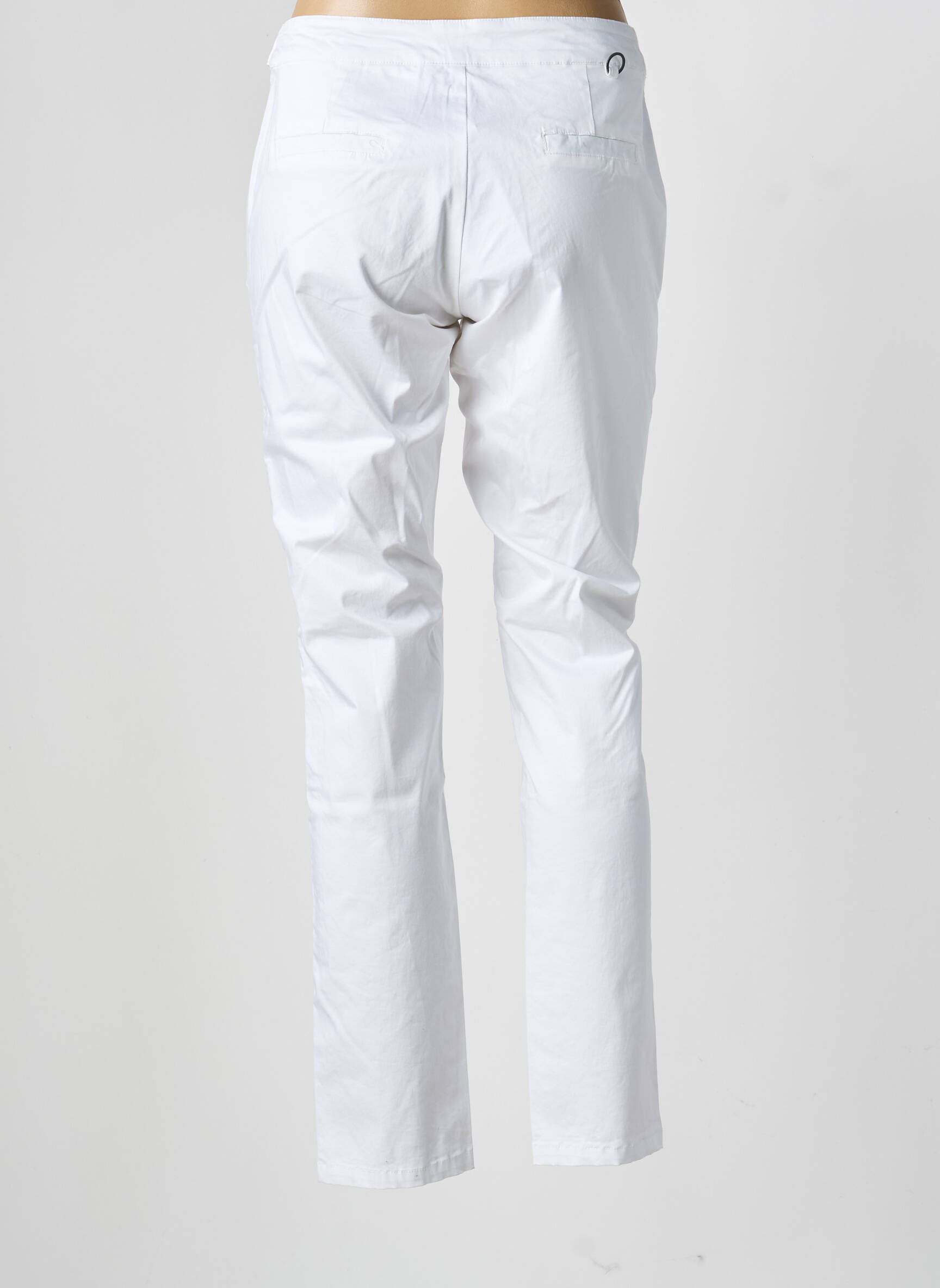 Pantalon slim tissage popeline taille normale blanc MADO ET LES AUTRES femme