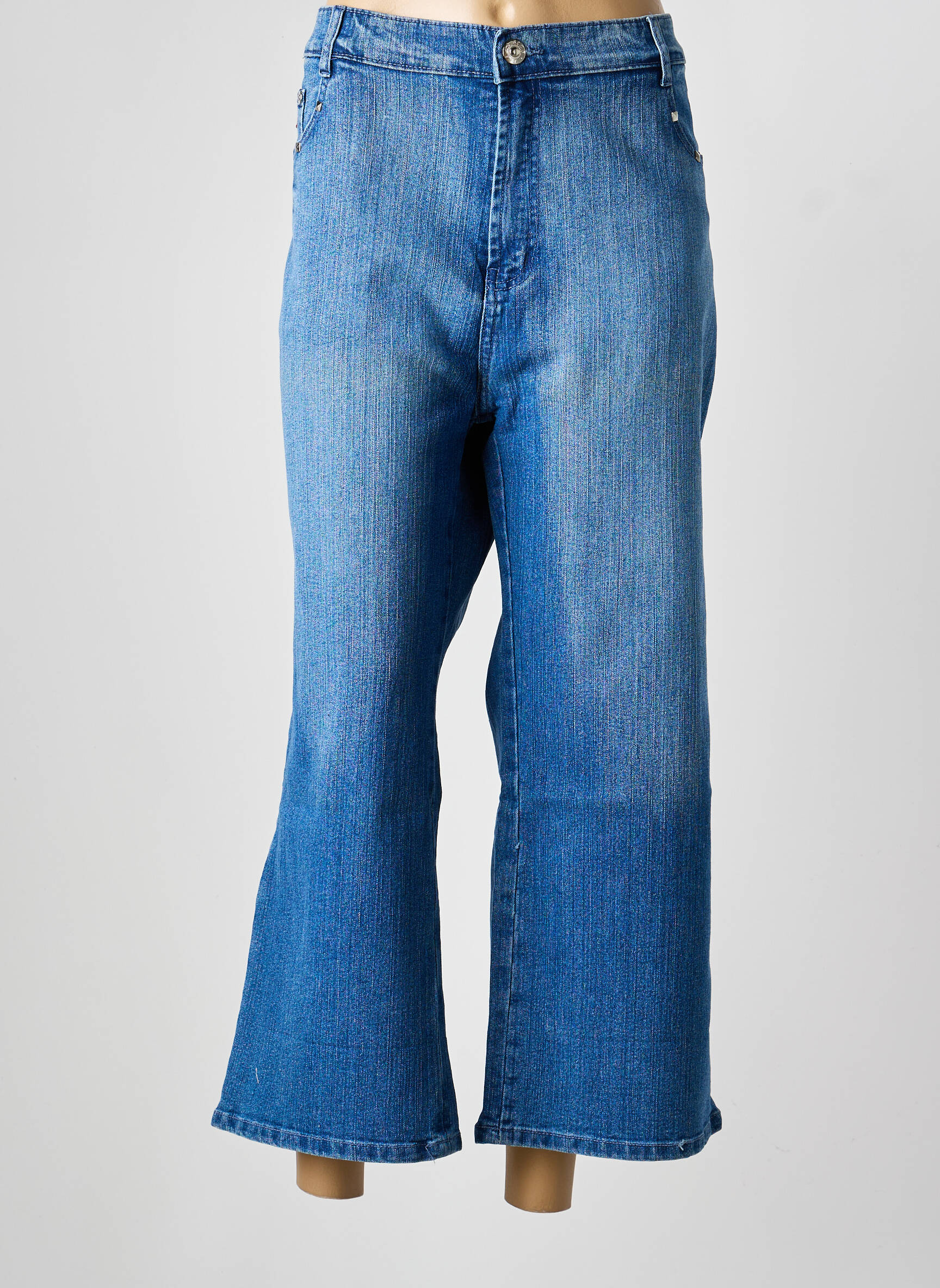 Jeans coupe large stretch taille normale bleu BIG H8 femme
