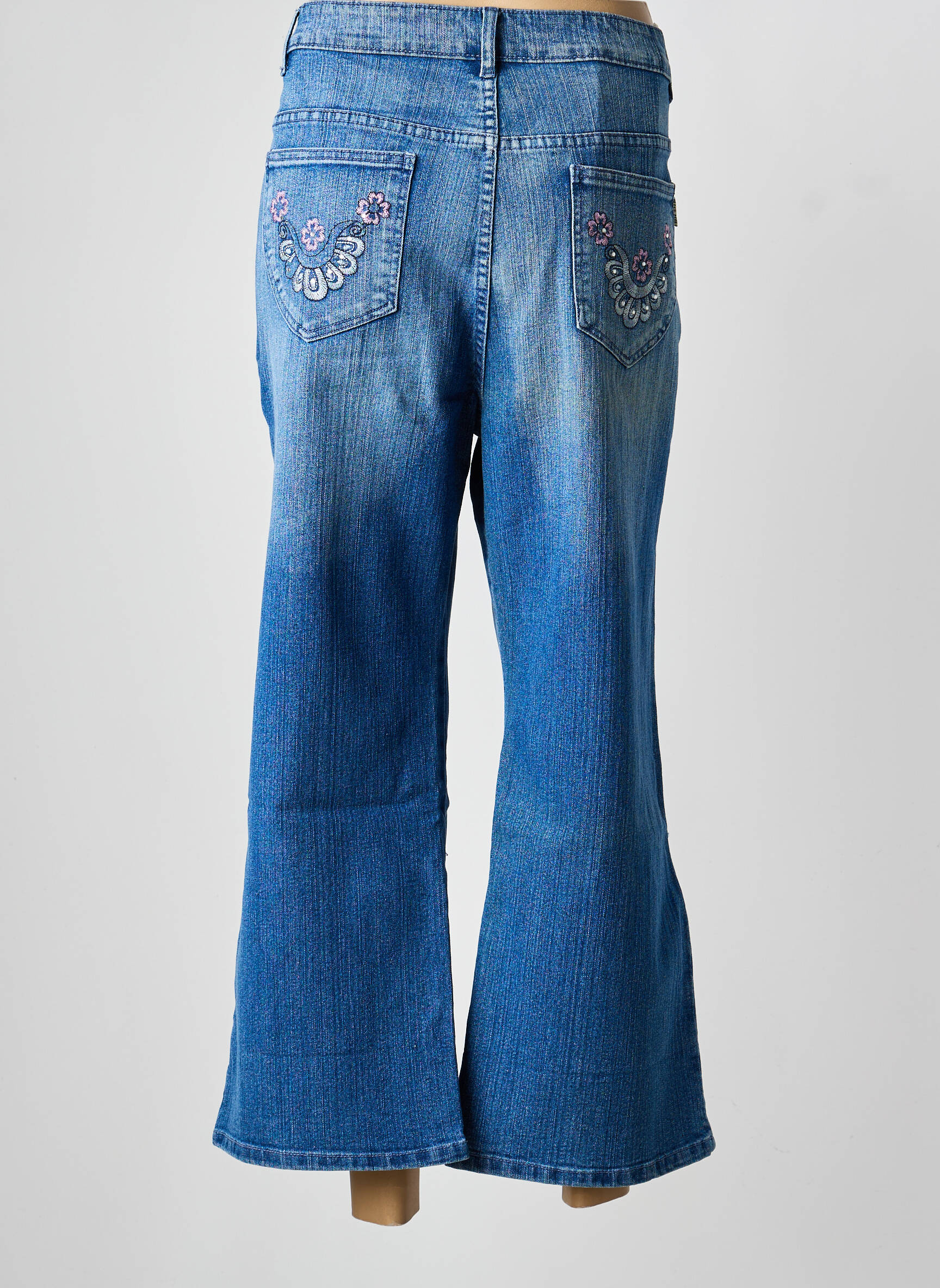 Jeans coupe large stretch taille normale bleu BIG H8 femme