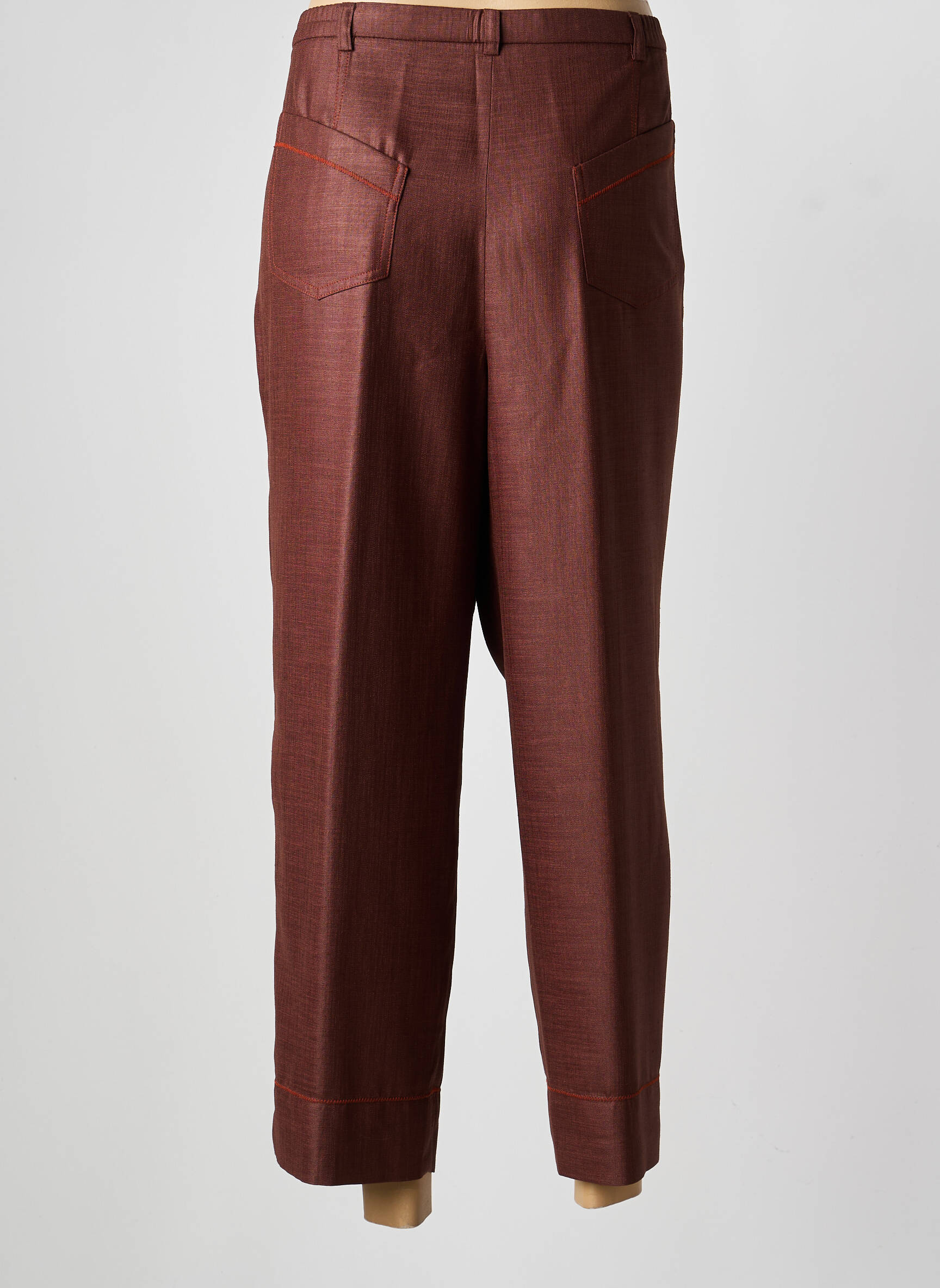 Pantalon 7/8 taille élastique taille normale marron PAUPORTÉ femme