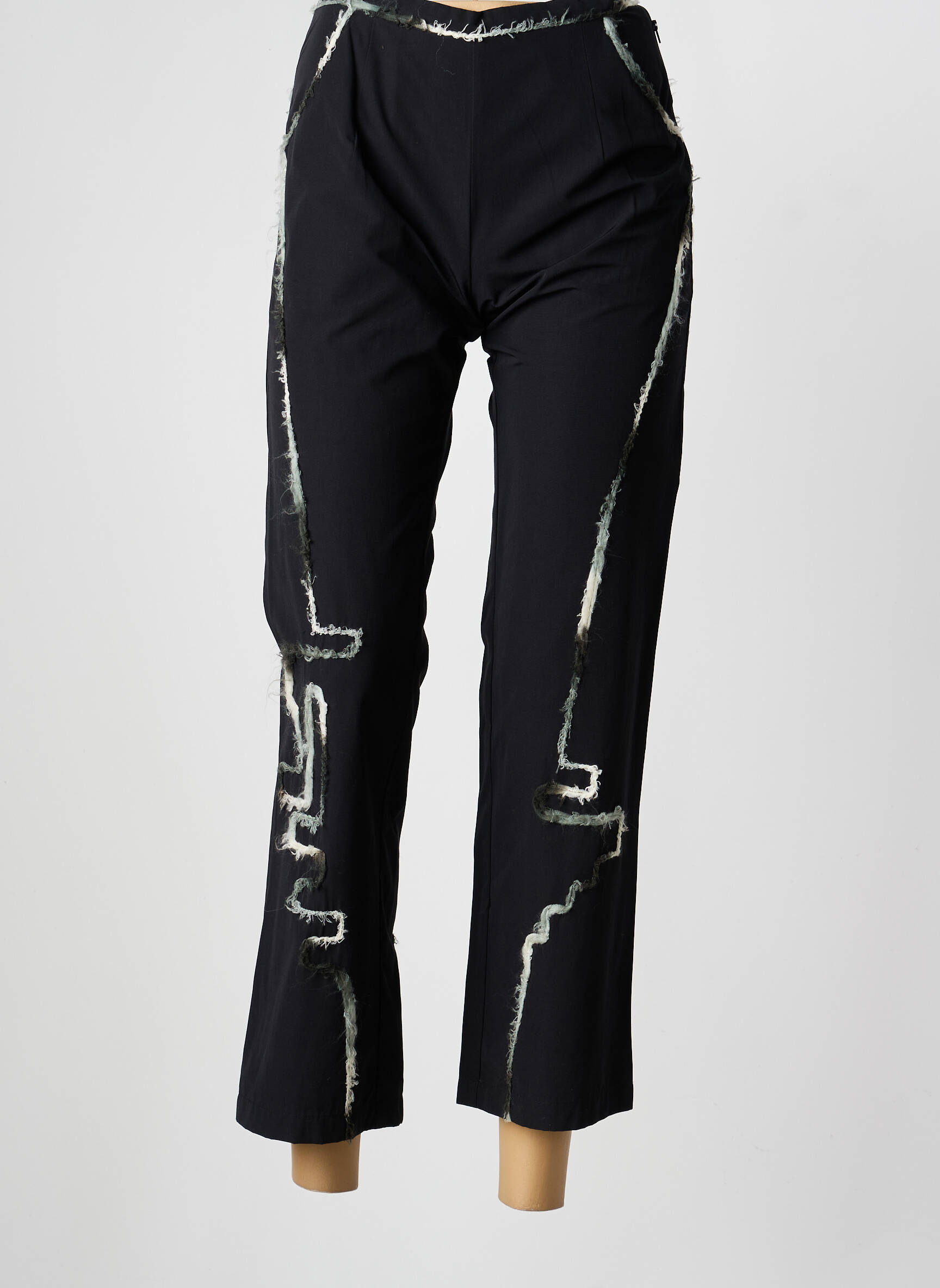 Pantalon 7/8 taille à pinces taille normale noir ENJOY femme