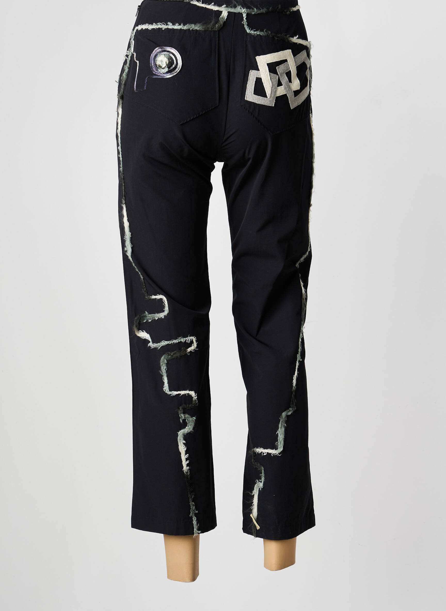 Pantalon 7/8 taille à pinces taille normale noir ENJOY femme