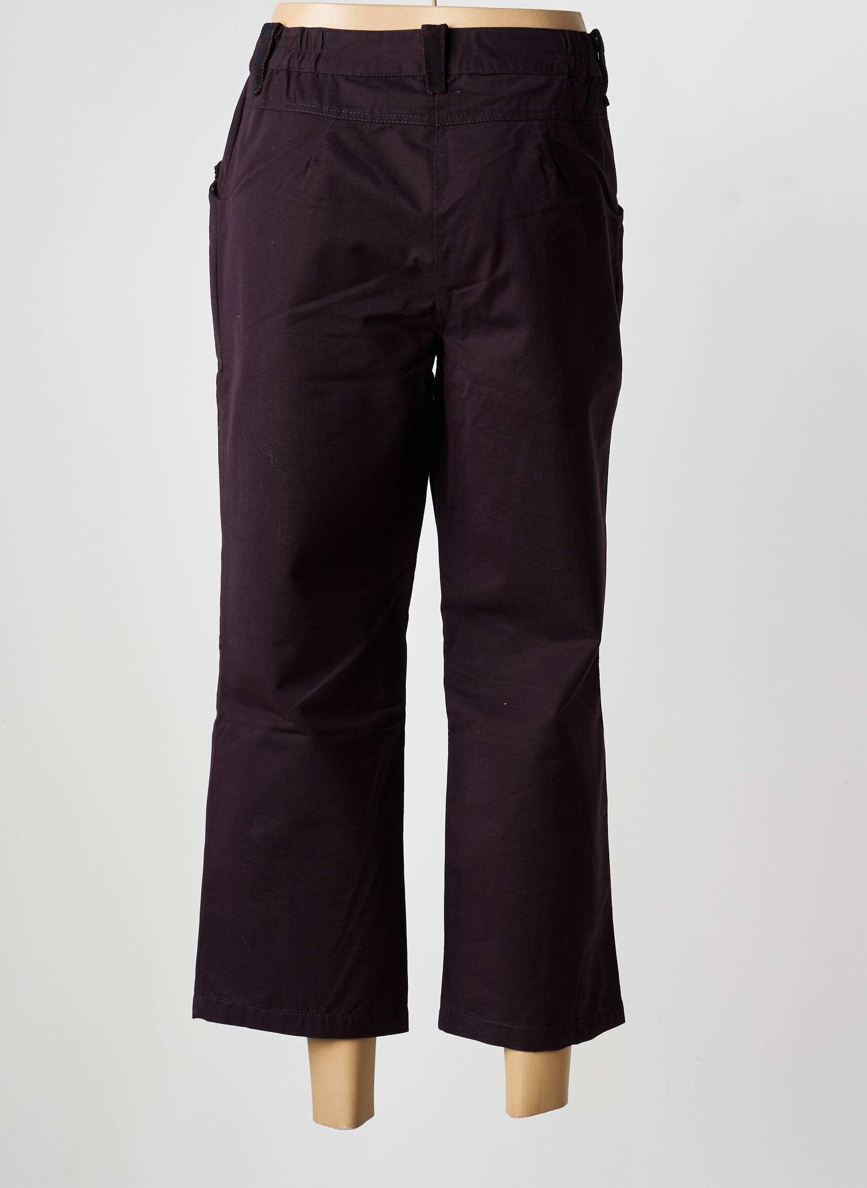 Pantalon 7/8 tissage popeline taille normale rouge JAC JAC femme