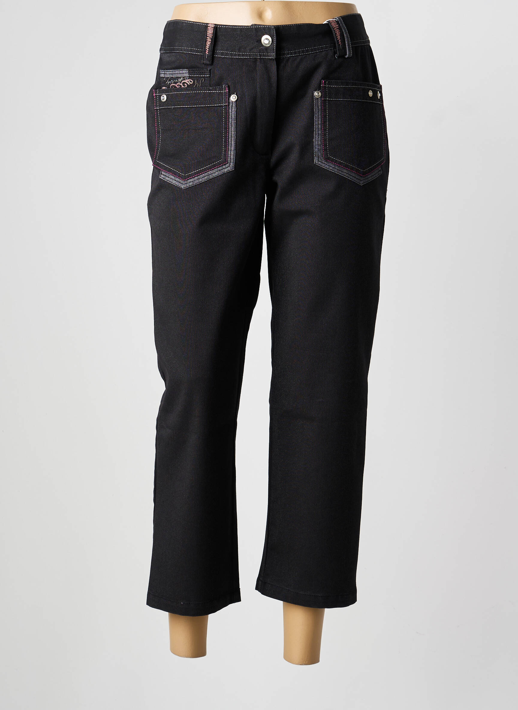 Pantalon 7/8 stretch taille normale noir JAC JAC femme