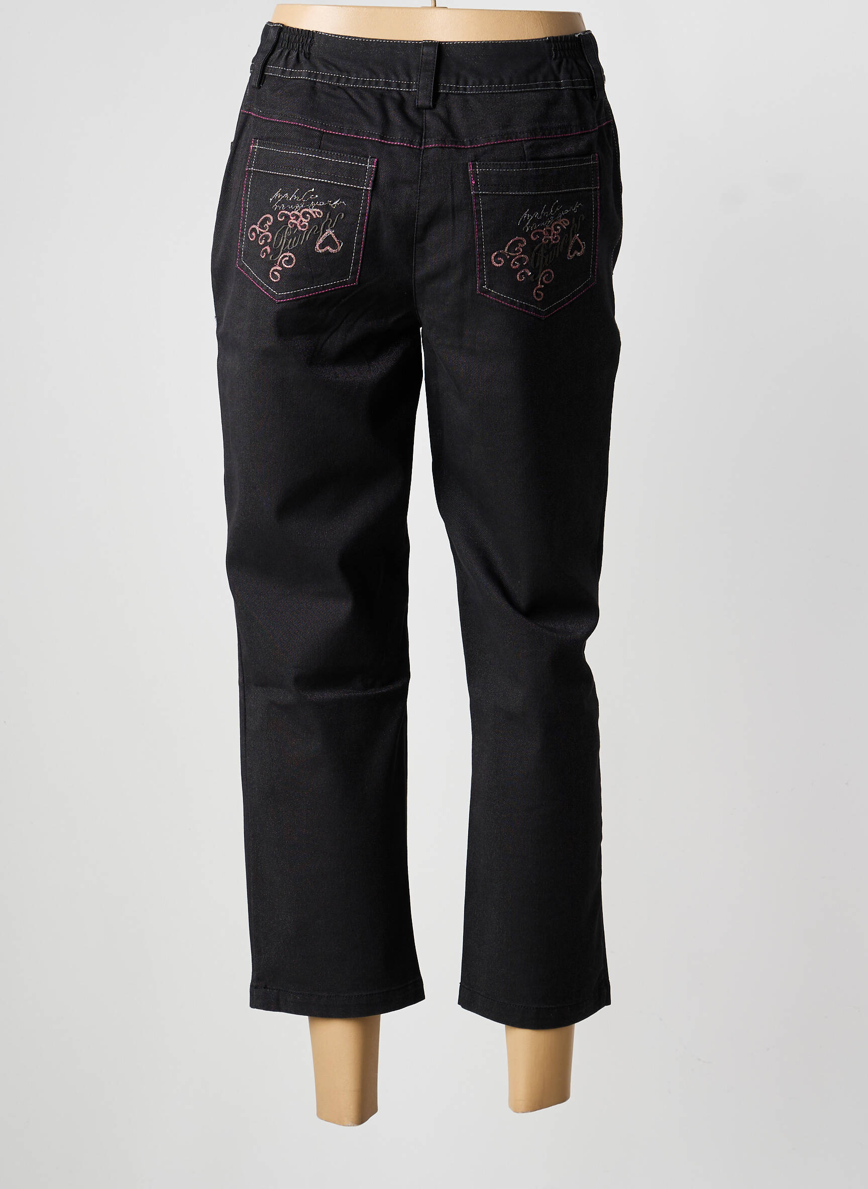 Pantalon 7/8 stretch taille normale noir JAC JAC femme