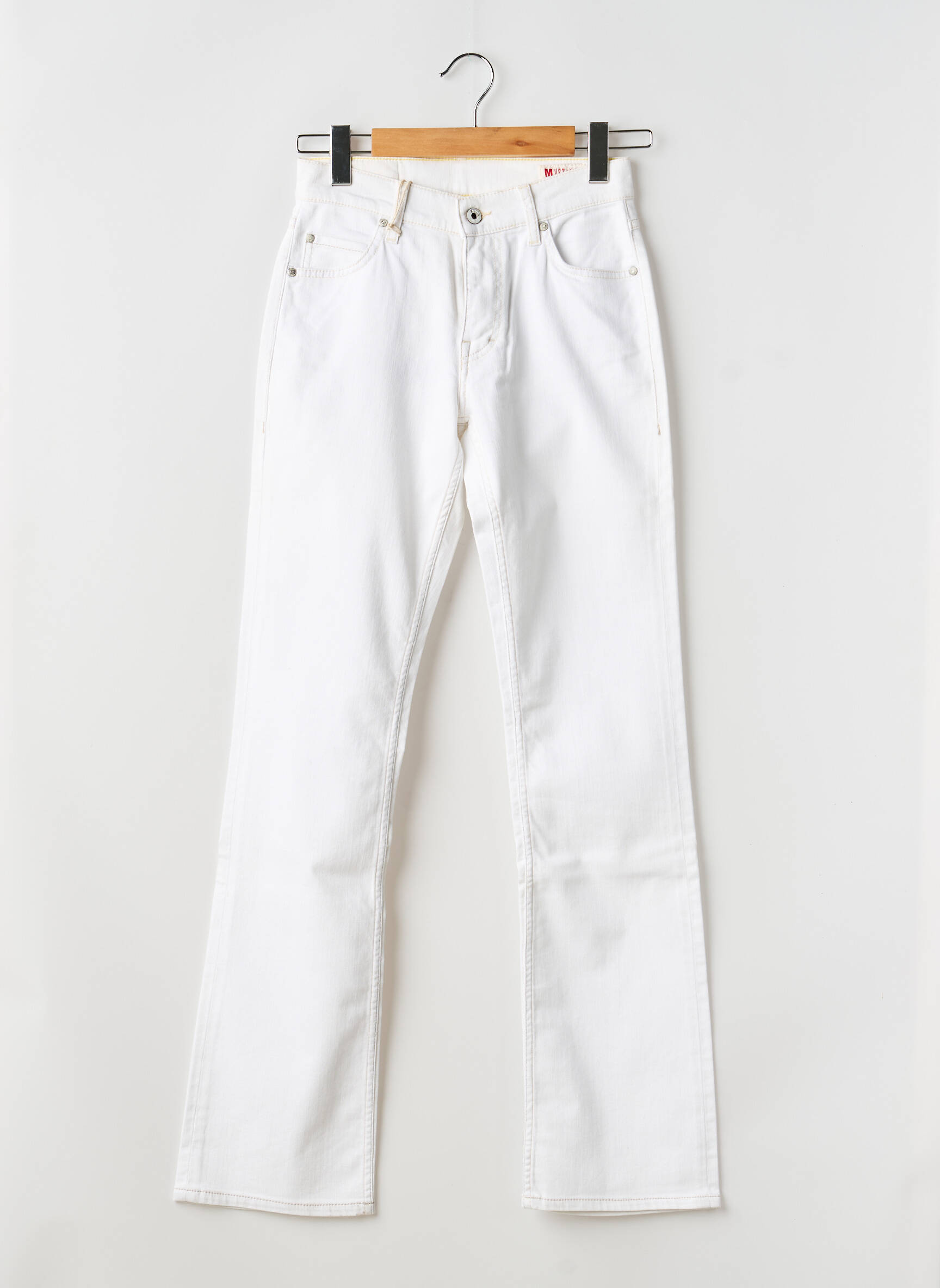 Jeans bootcut taille haute taille haute blanc MUSTANG femme