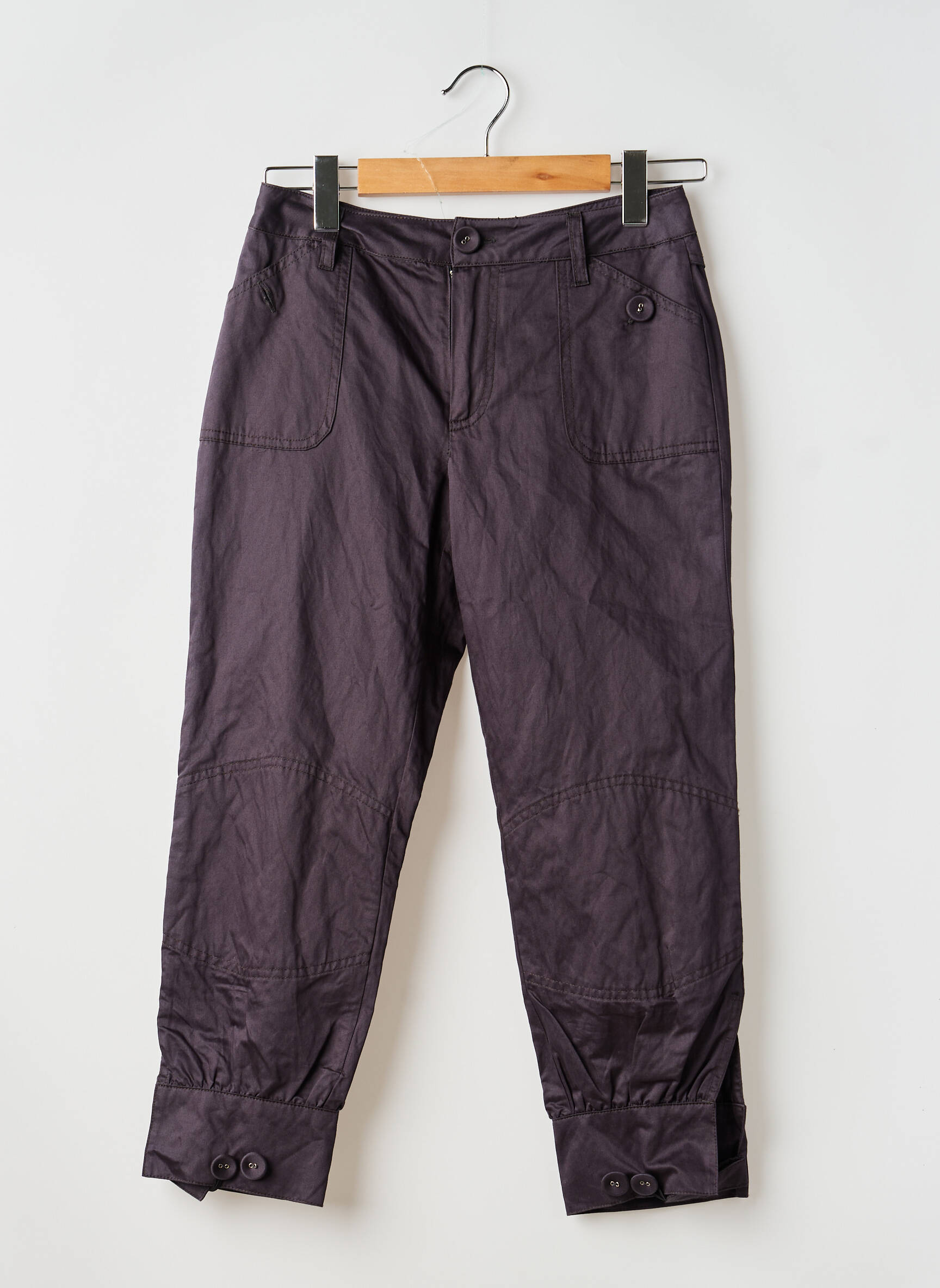 Pantacourt tissage popeline taille normale violet DIPLODOCUS femme