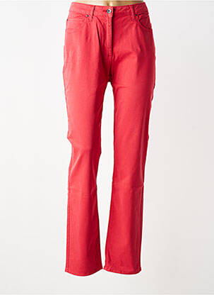 Pantalon slim tissage popeline taille normale rouge DESAIVRE femme