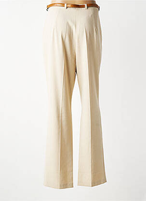 Pantalon droit tissage crêpe taille haute beige STEILMANN femme