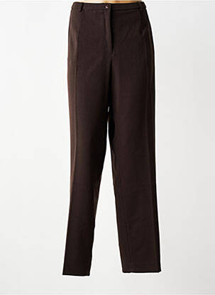 Pantalon droit tissage crêpe taille normale marron PAUPORTÉ femme