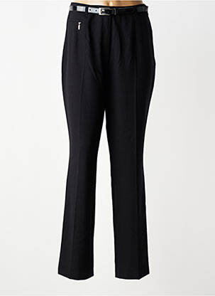Pantalon droit tissage crêpe taille haute noir STEILMANN femme