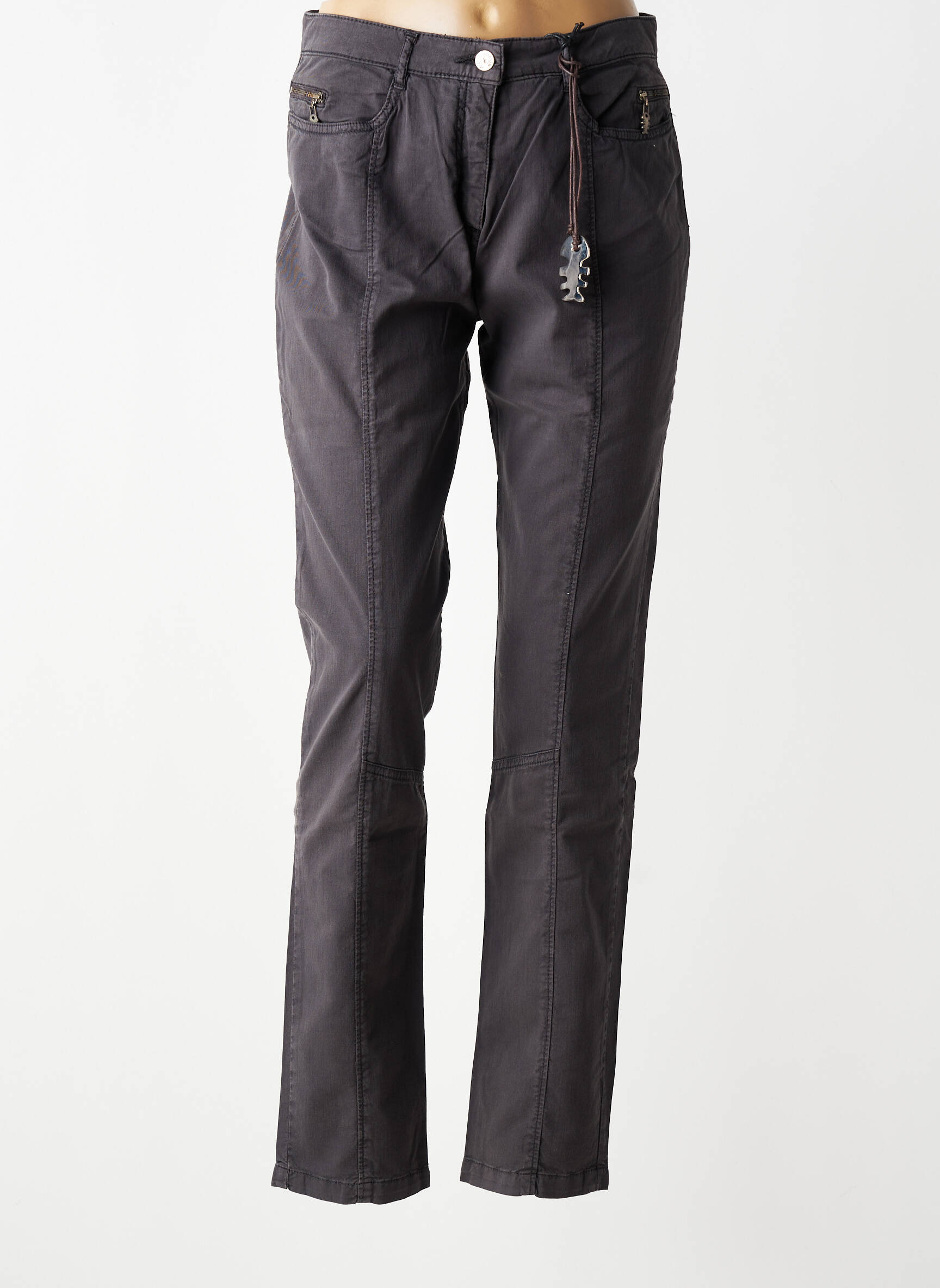 Jeans coupe slim taille normale taille normale gris DIPLODOCUS femme