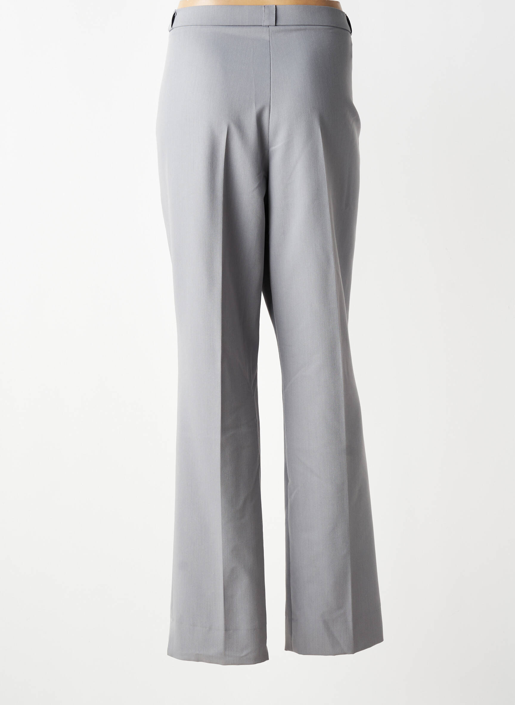 Pantalon droit fermeture zippée sous rabat boutonné taille normale gris QUATTRO femme