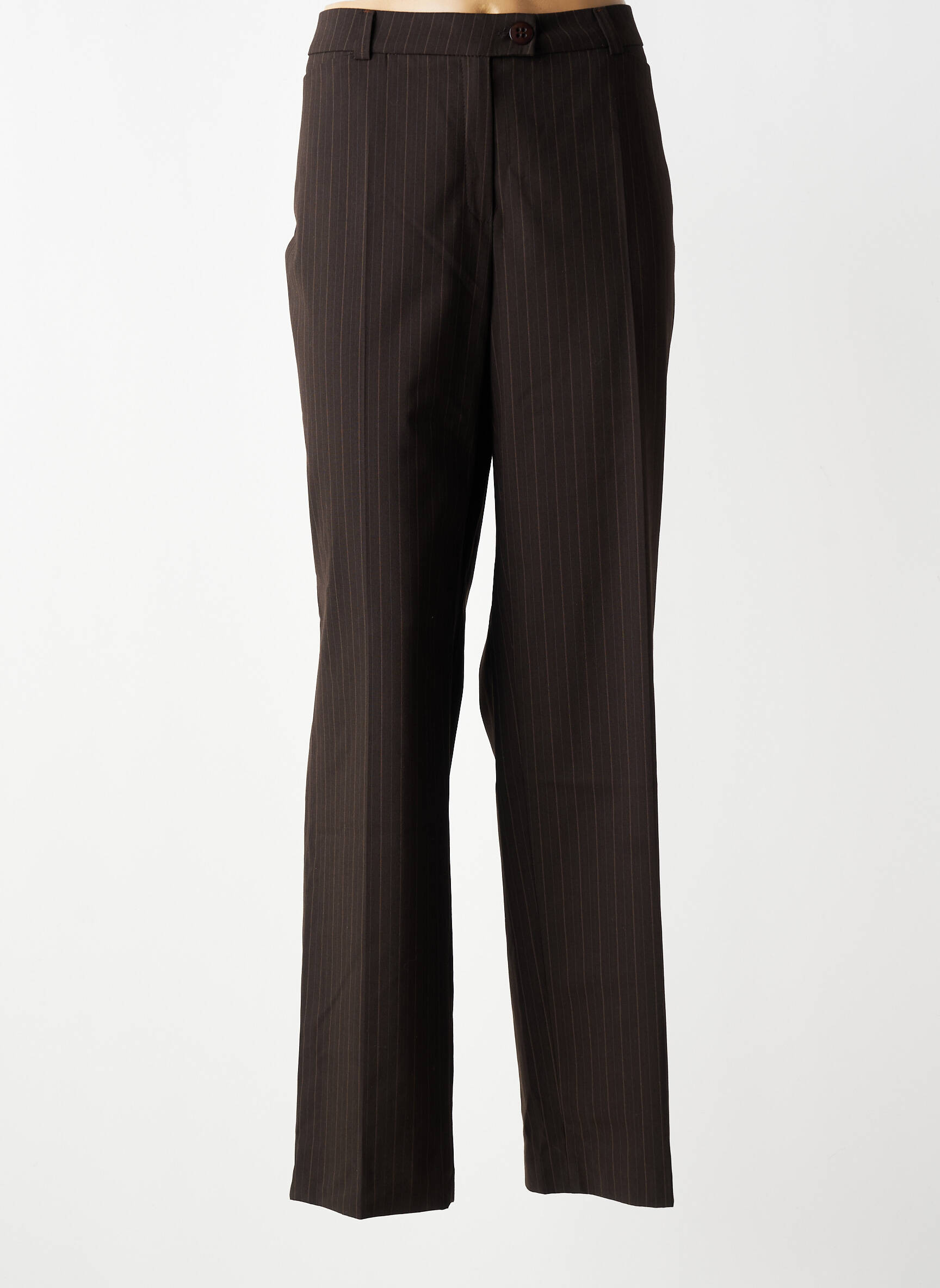Pantalon droit tissage crêpe taille normale marron STEILMANN femme