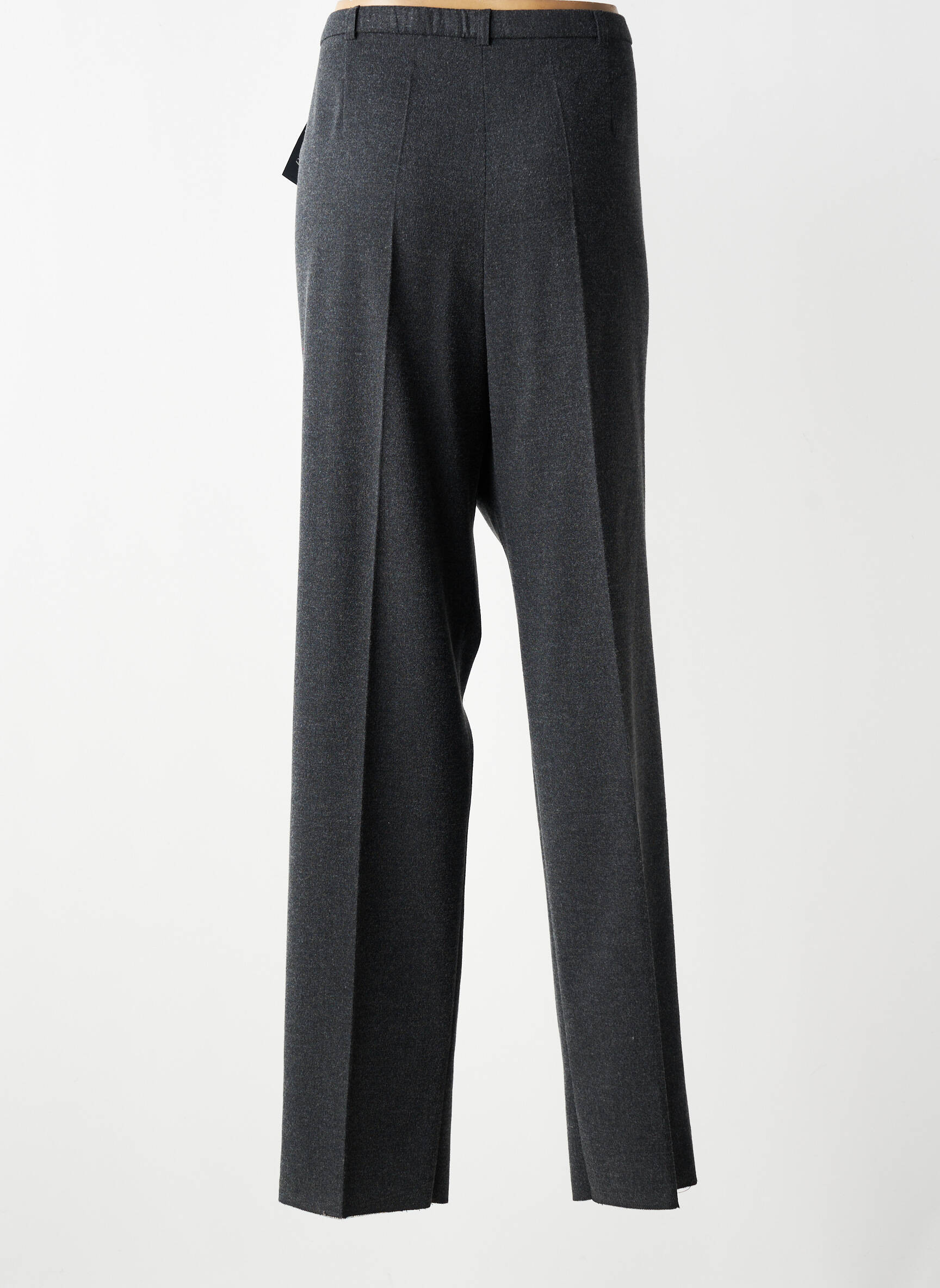 Pantalon droit fermeture zippée sous rabat boutonné taille normale gris PAUPORTÉ femme