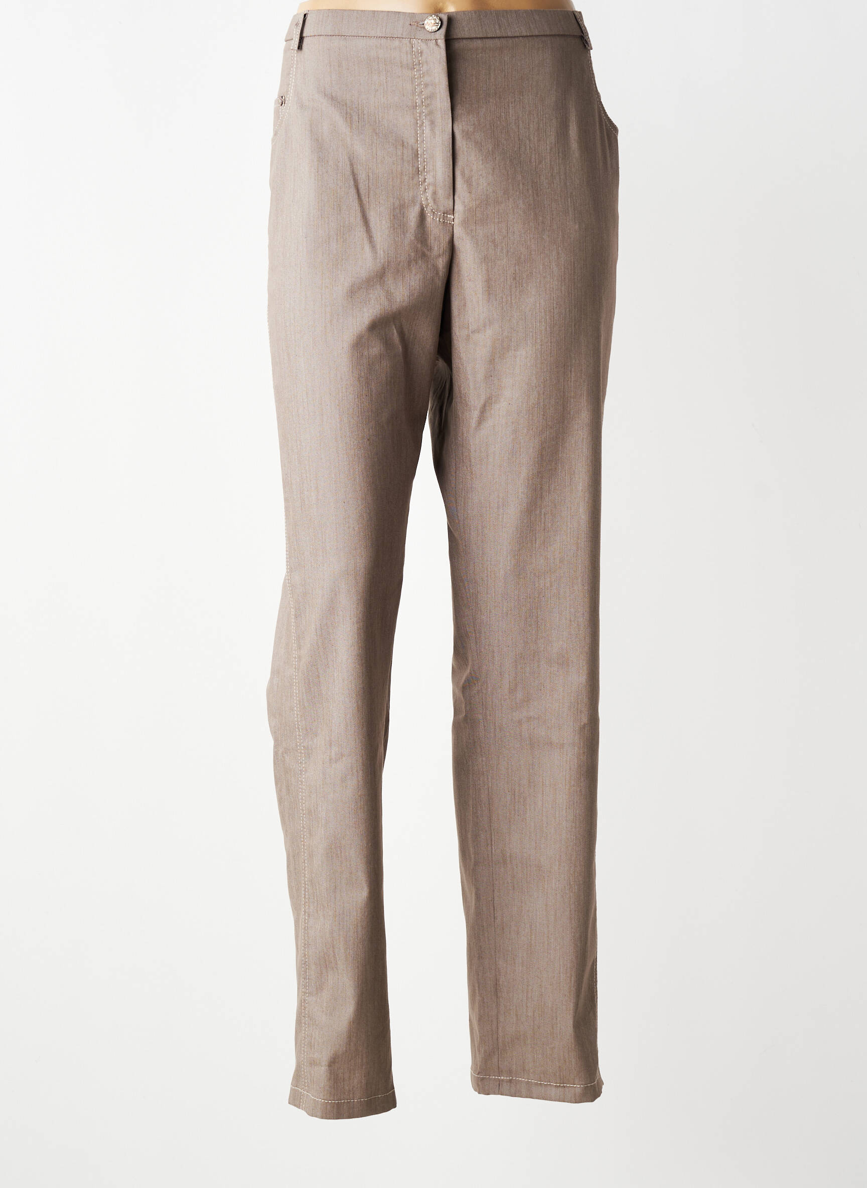 Pantalon droit taille élastique taille normale marron PAUPORTÉ femme