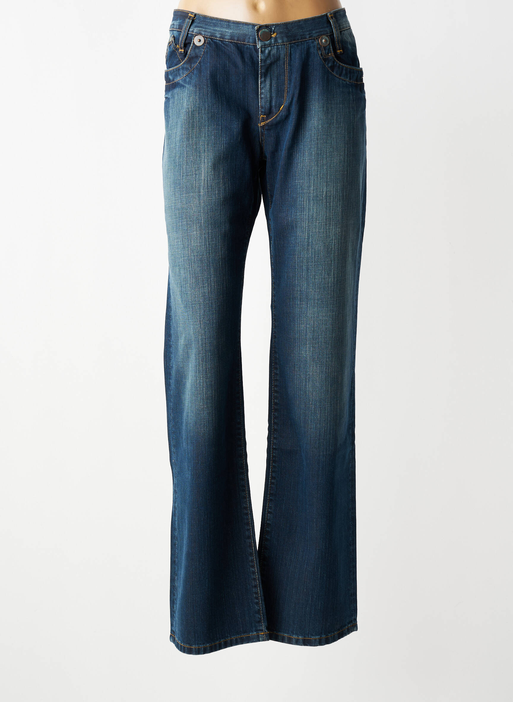 Jeans coupe droite stretch taille basse bleu CHEYENNE femme
