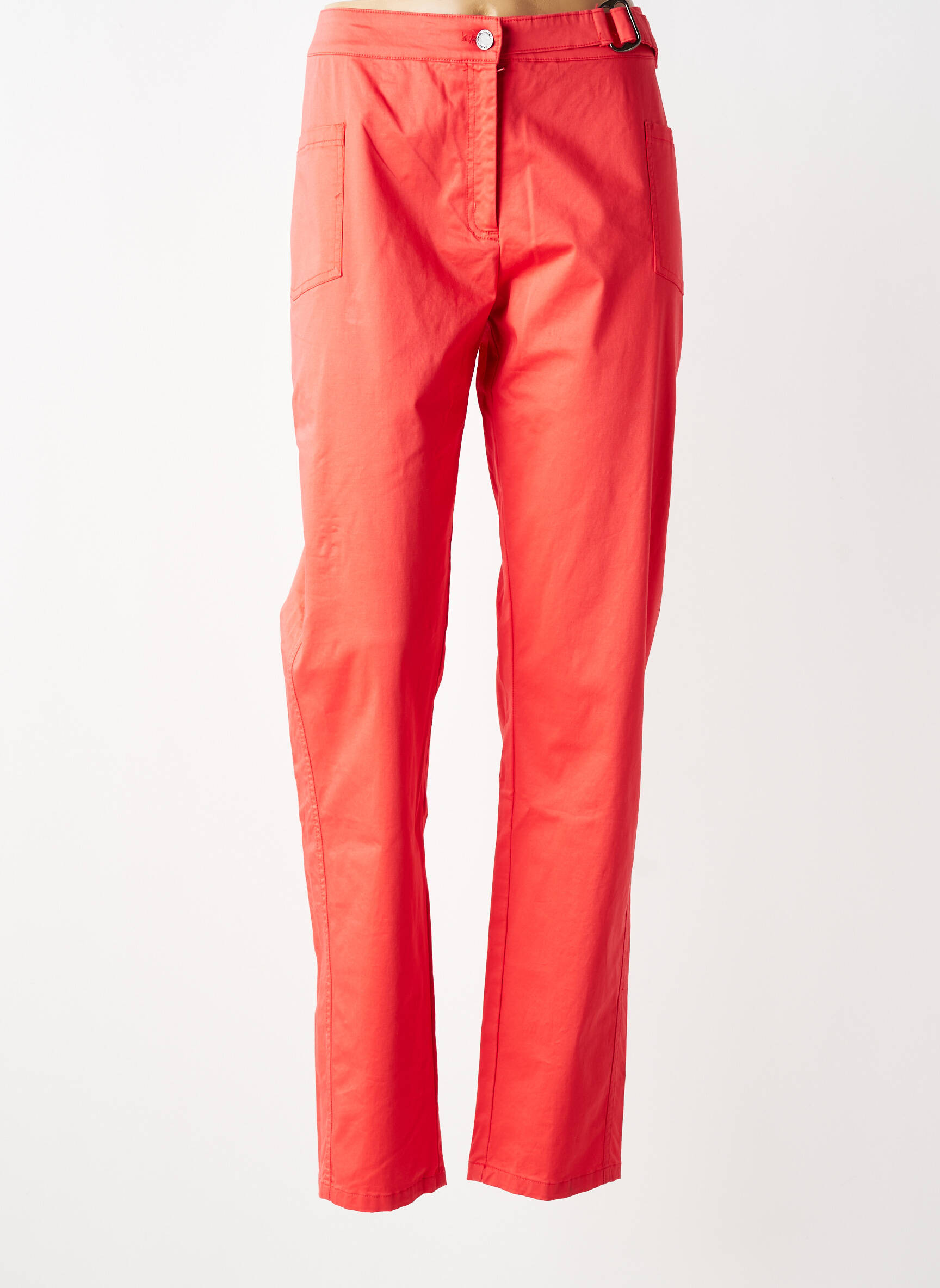 Pantalon slim tissage popeline taille normale rouge MADO ET LES AUTRES femme