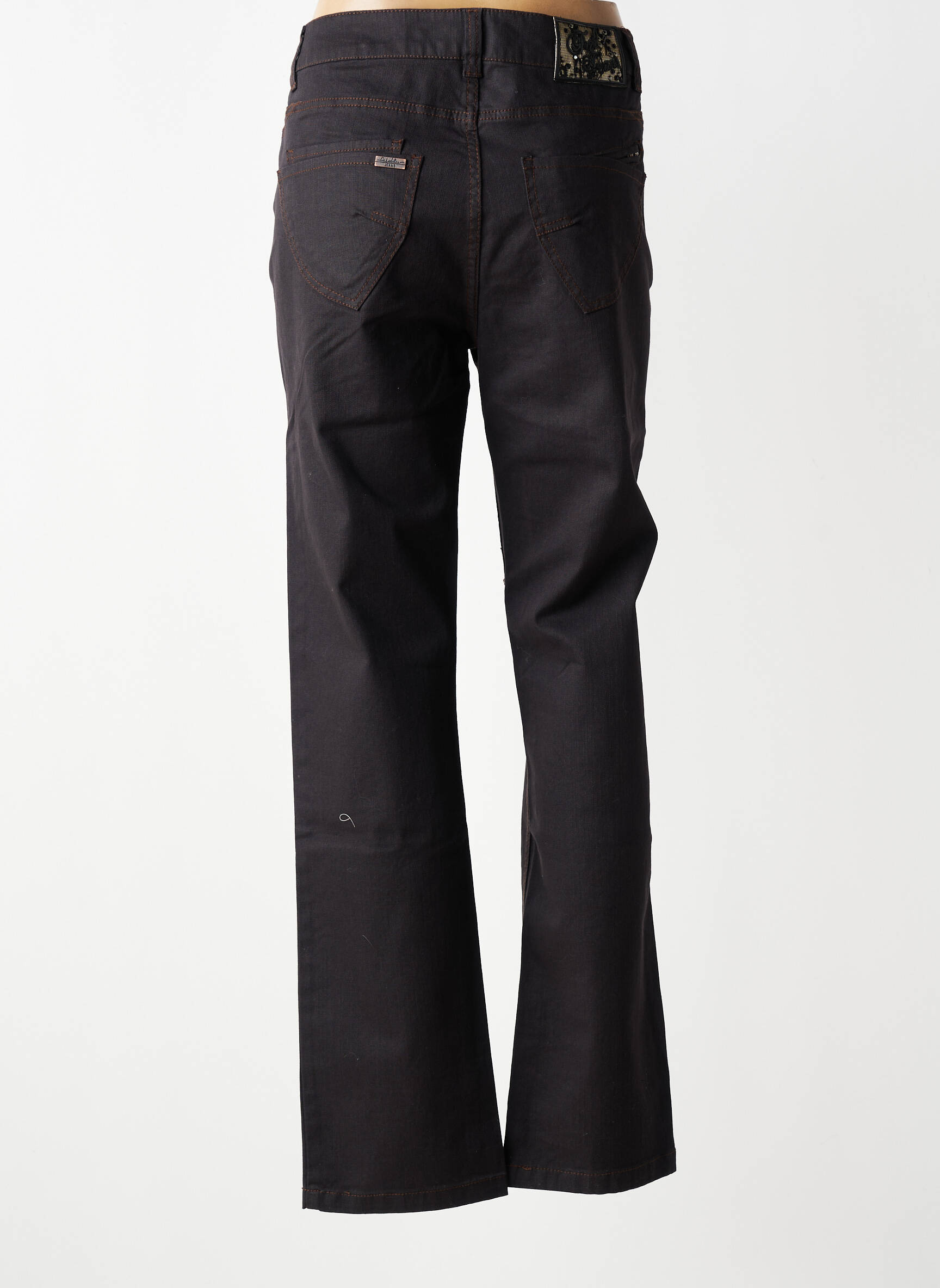 Jeans coupe droite stretch taille basse noir FRED SABATIER femme