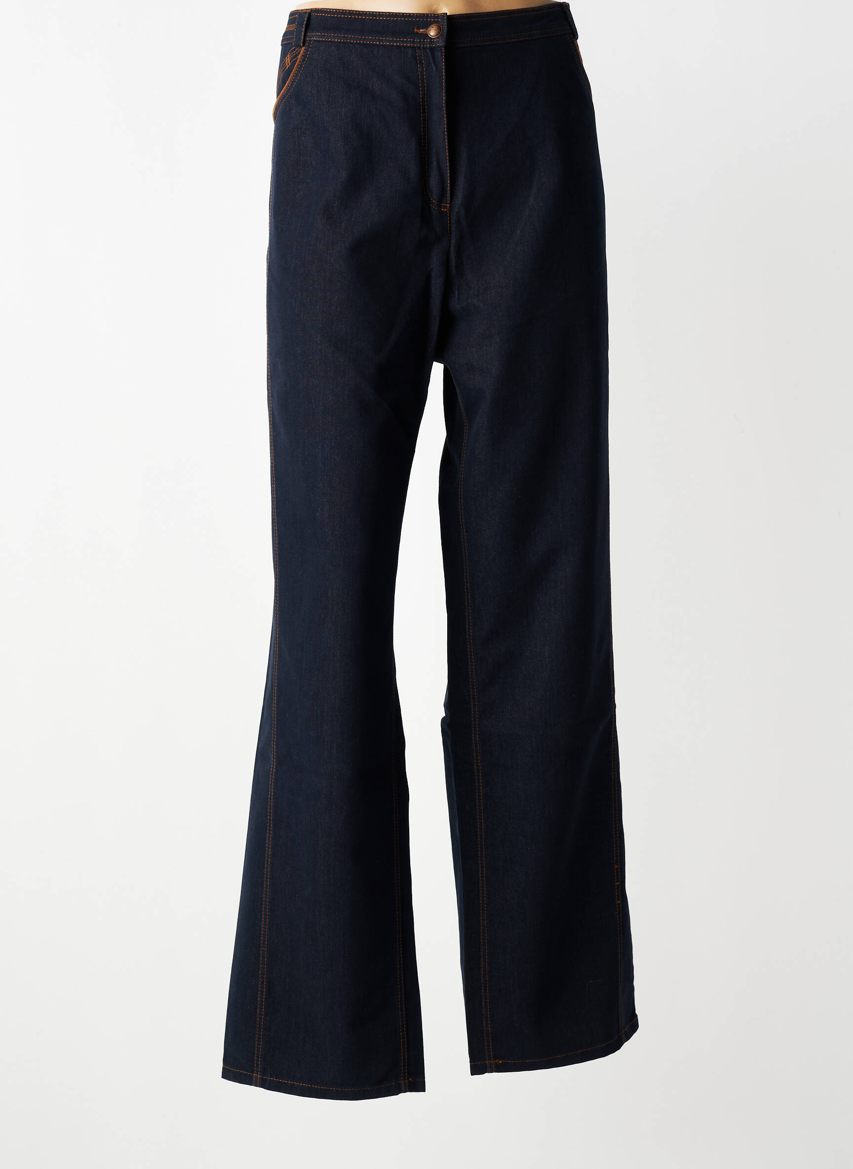 Jeans coupe droite stretch taille normale bleu GELCO femme