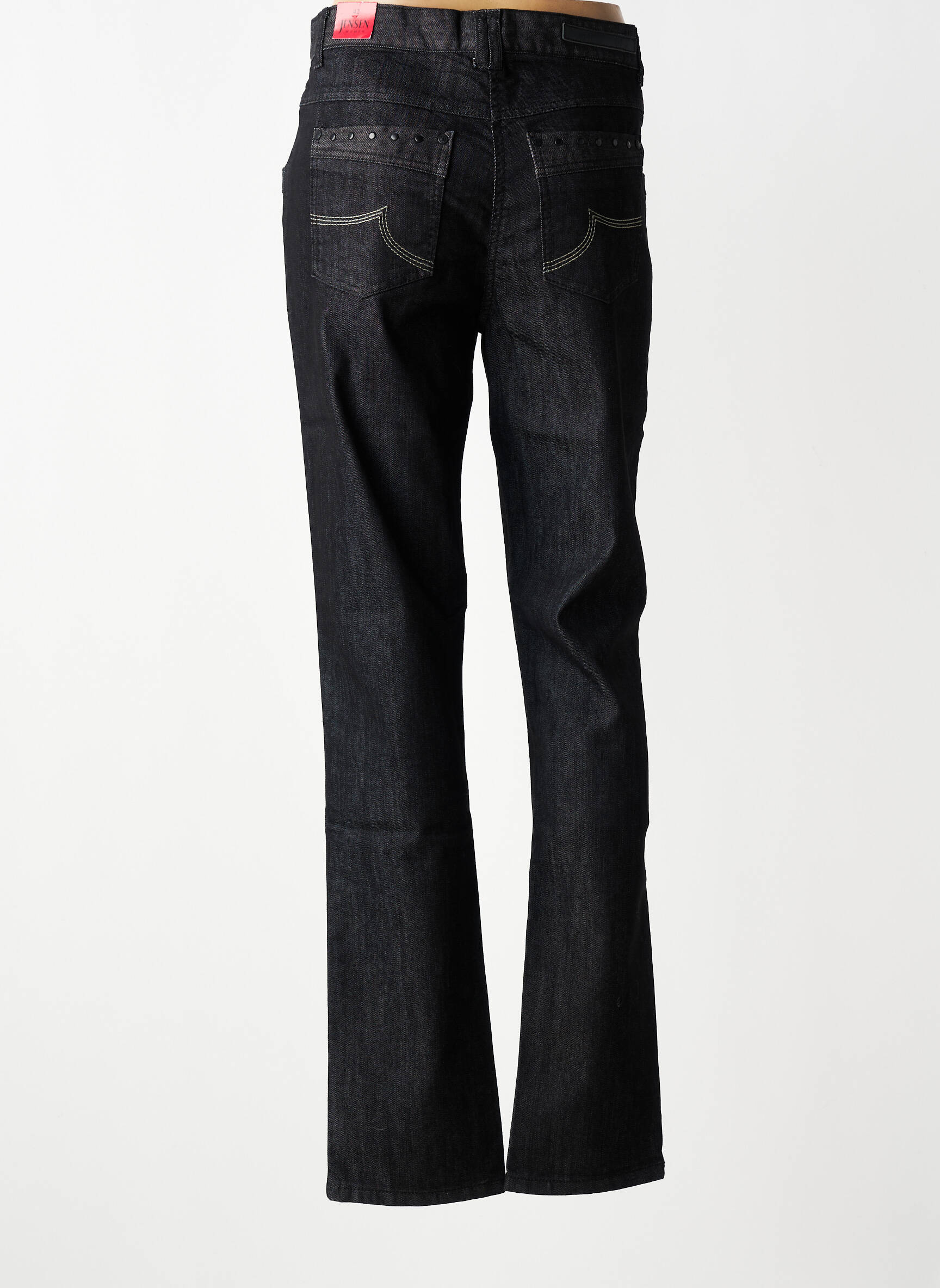 Jeans coupe slim tissage brut taille normale noir JENSEN femme