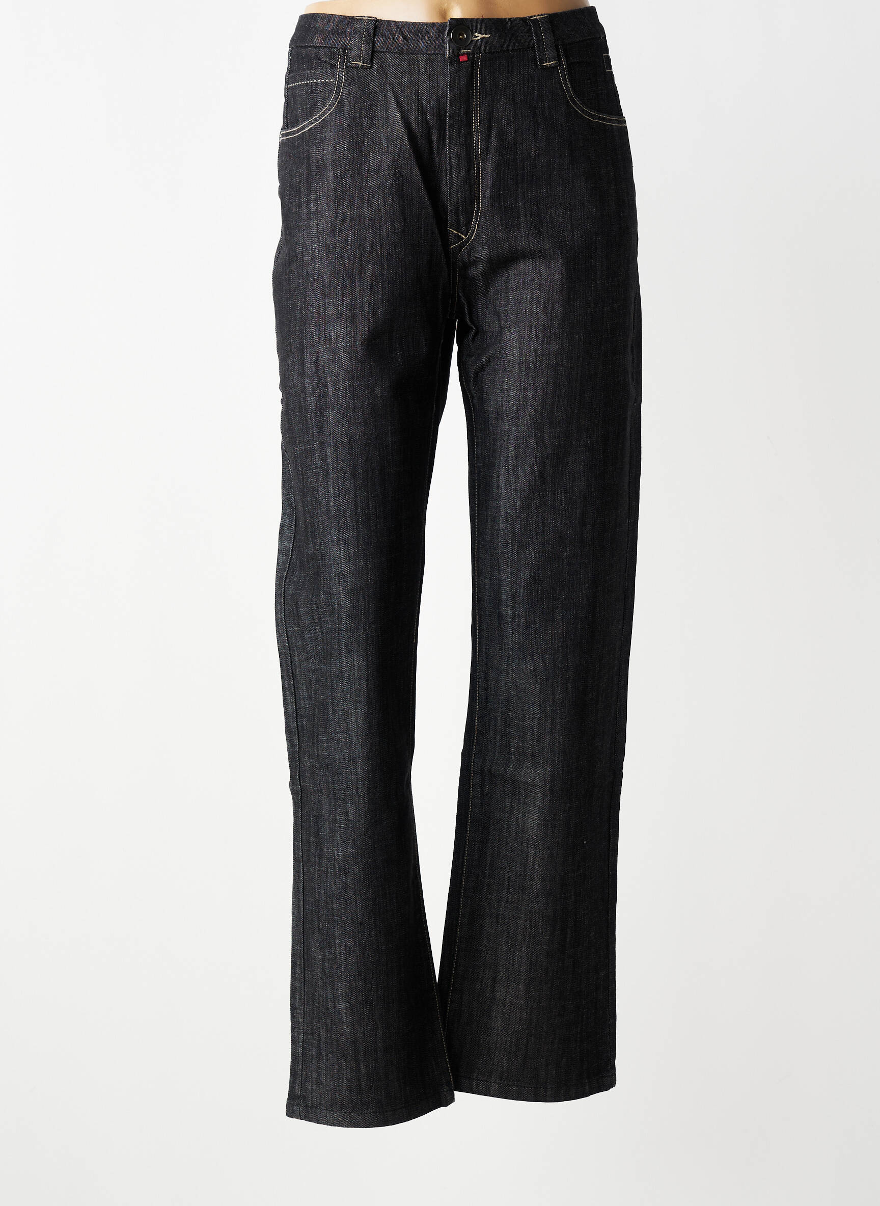 Jeans coupe droite stretch taille normale noir CLAUDE DE SAIVRE femme