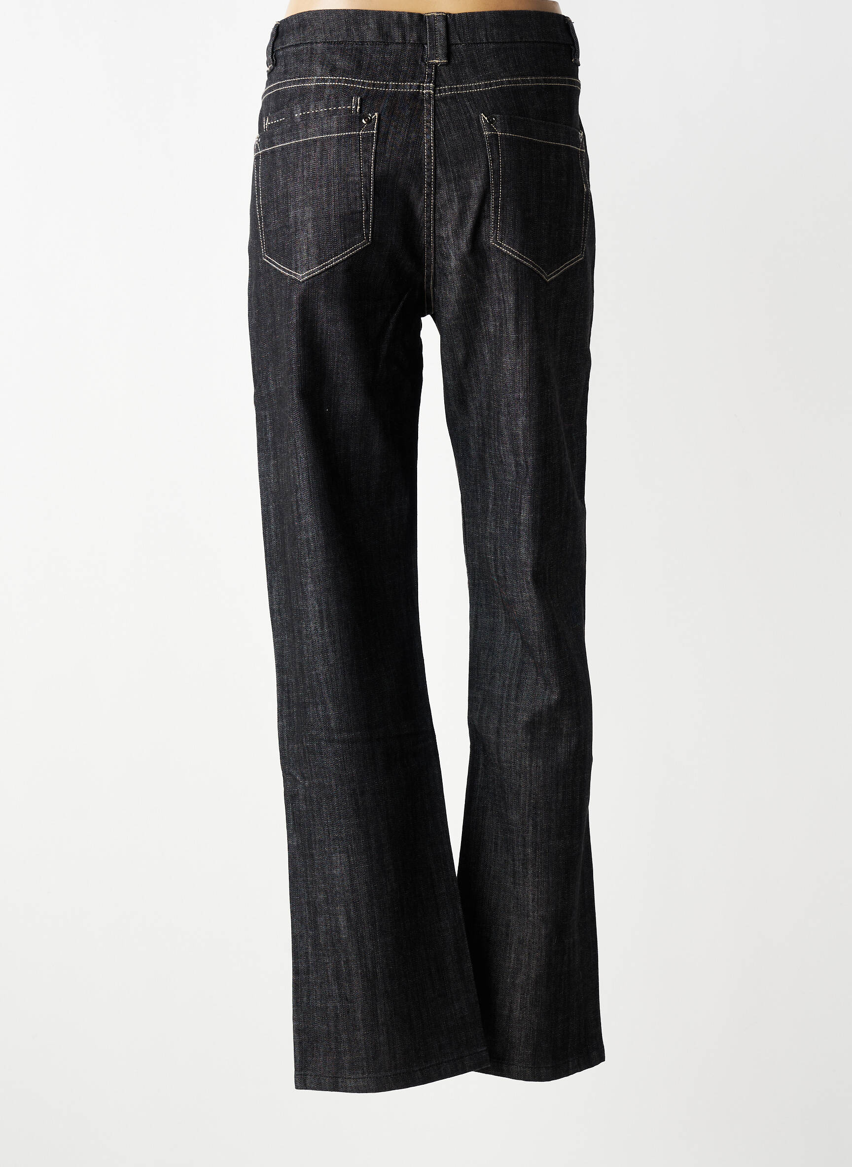 Jeans coupe droite stretch taille normale noir CLAUDE DE SAIVRE femme