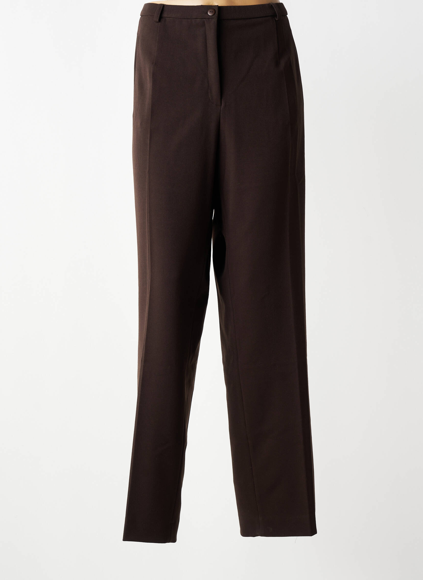Pantalon droit tissage crêpe taille normale marron PAUPORTÉ femme