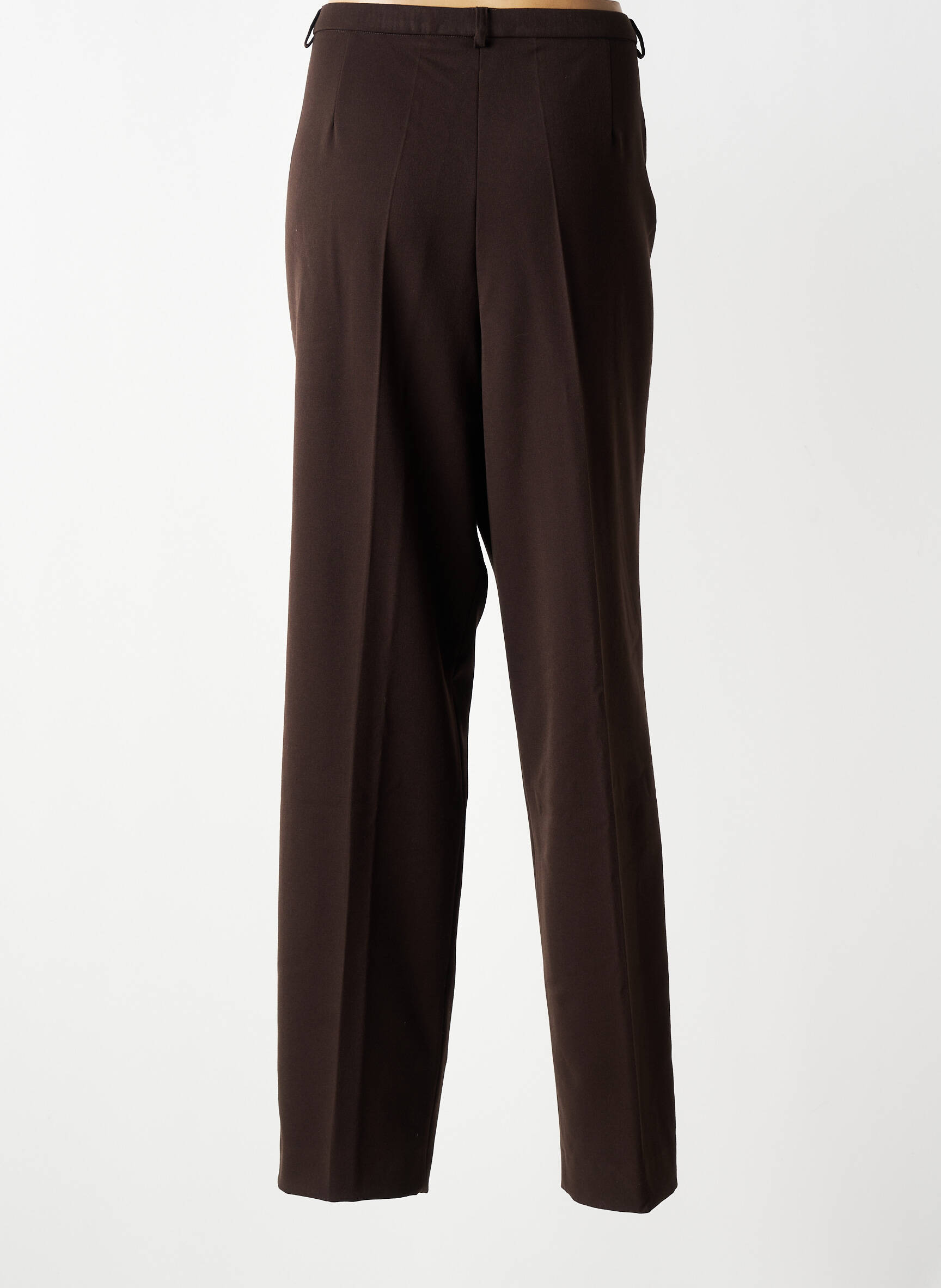 Pantalon droit tissage crêpe taille normale marron PAUPORTÉ femme
