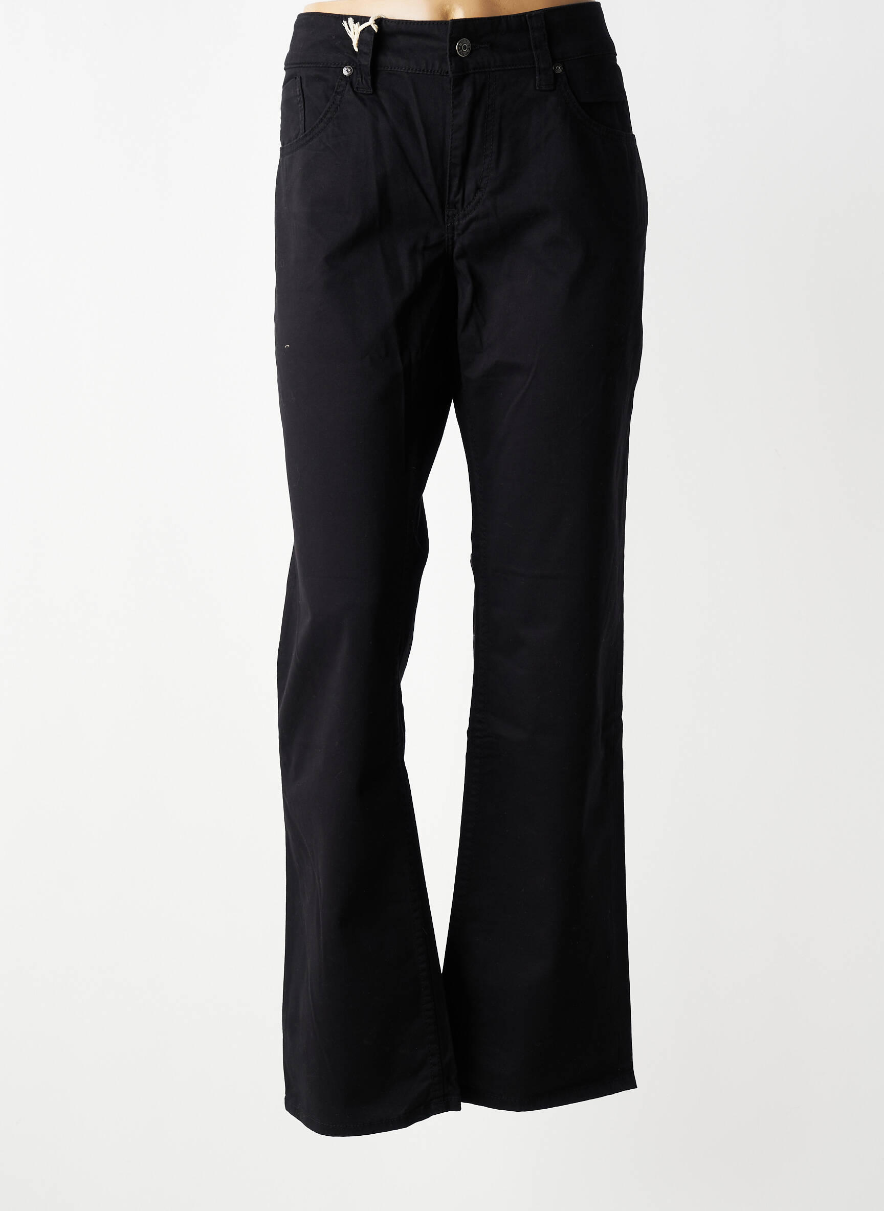 Pantalon droit stretch taille normale noir MUSTANG femme