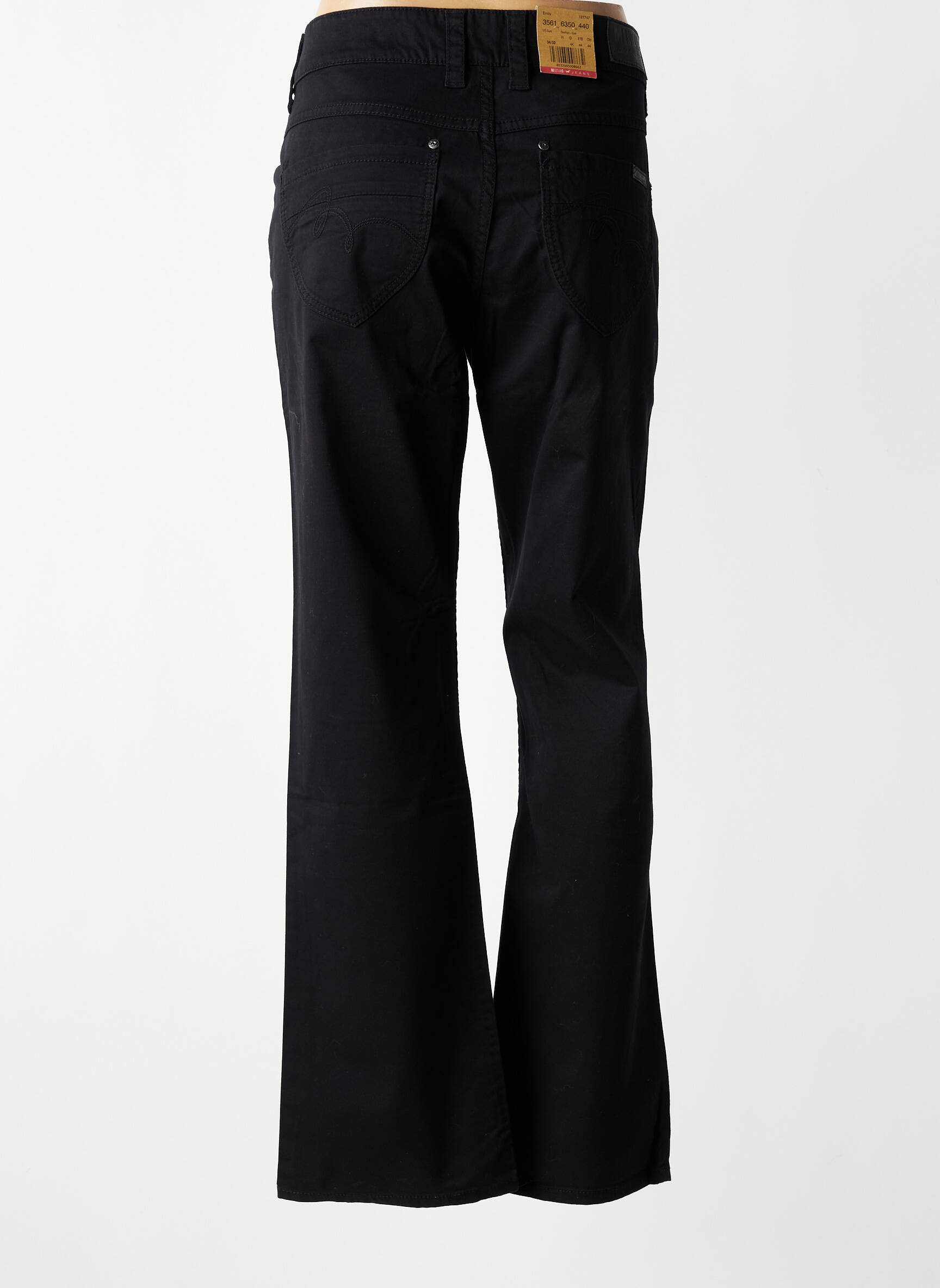Pantalon droit stretch taille normale noir MUSTANG femme