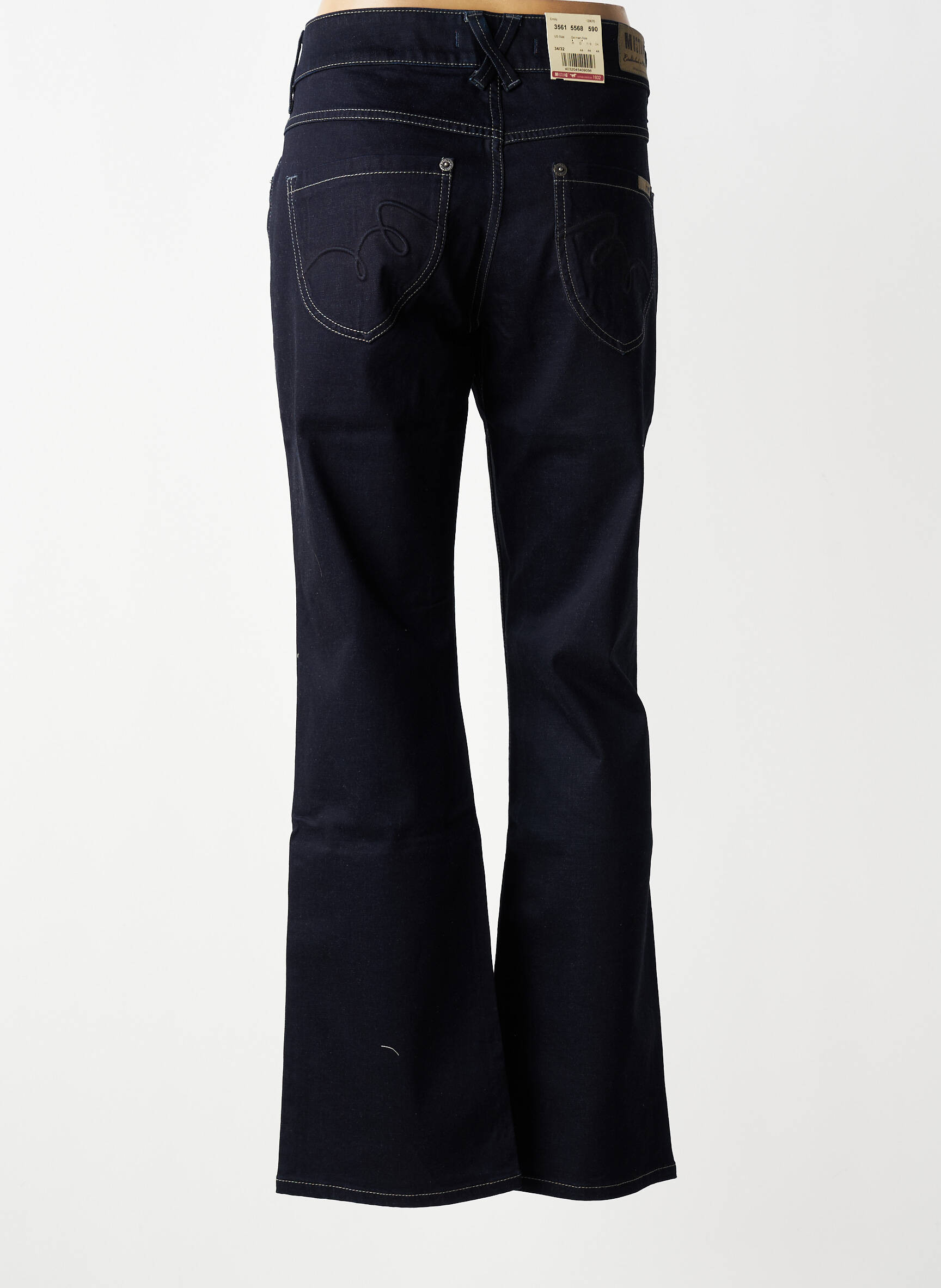 Jeans coupe droite stretch taille normale bleu MUSTANG femme