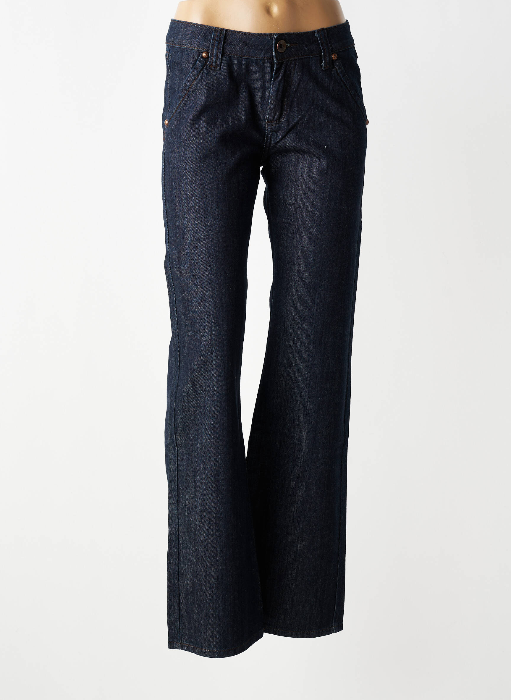 Jeans bootcut stretch taille basse bleu CARLOPIK femme