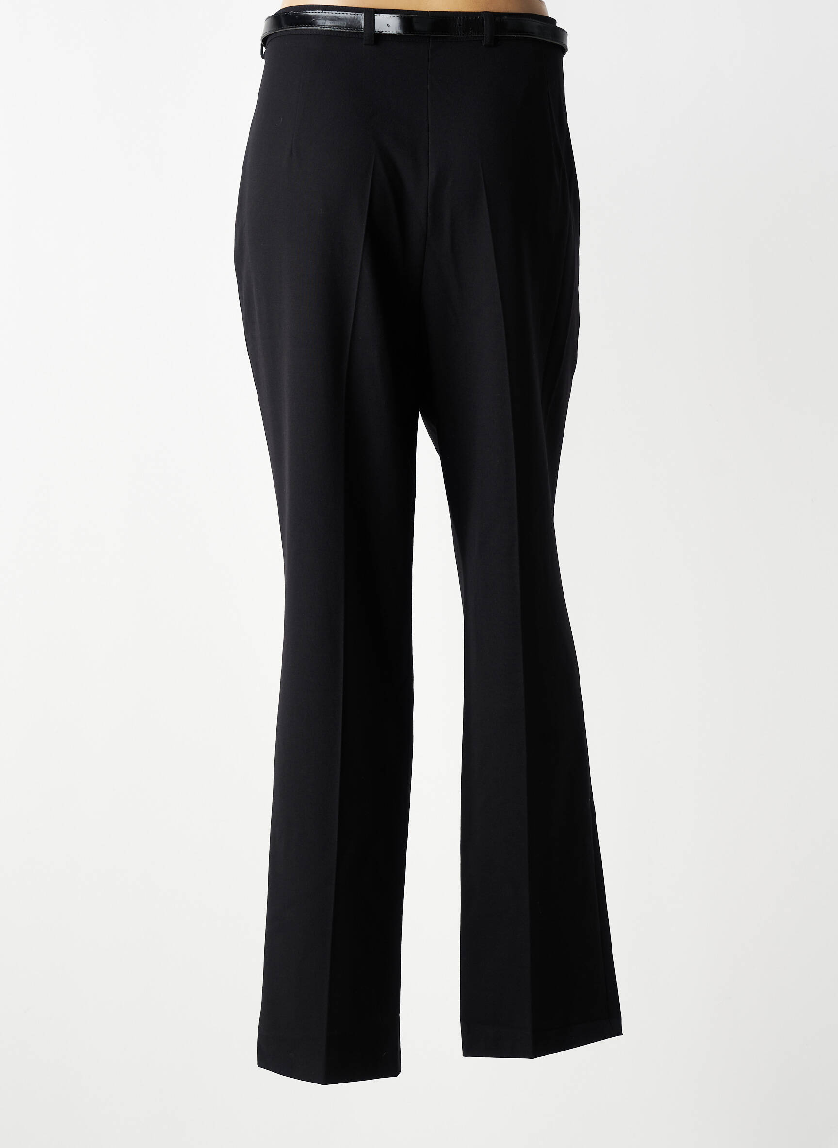 Pantalon droit tissage crêpe taille haute noir STEILMANN femme