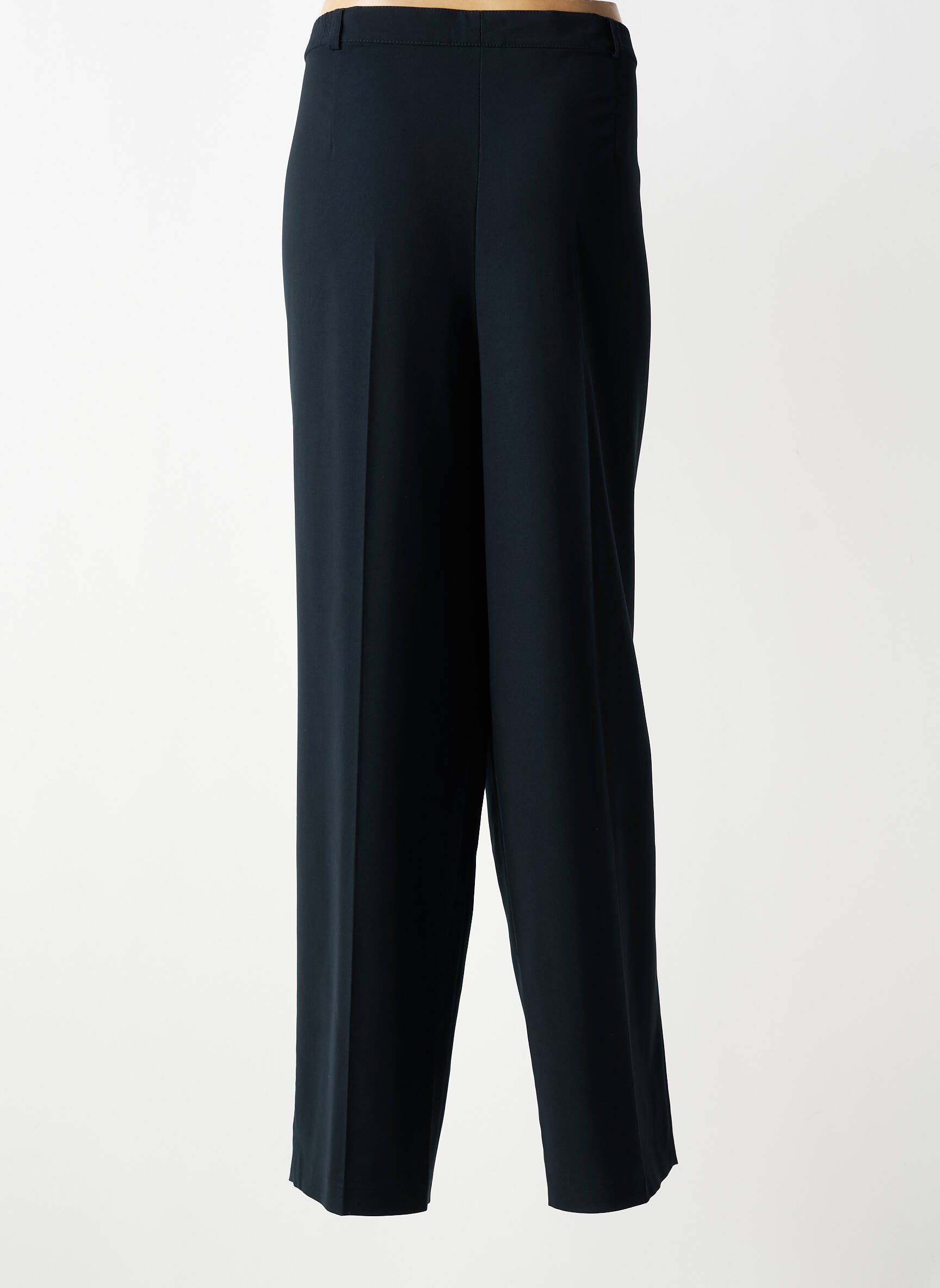 Pantalon droit tissage crêpe taille normale bleu GELCO femme